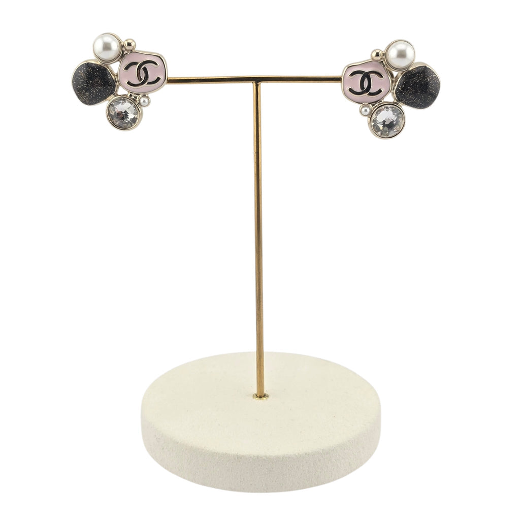 Chanel CC Enamel Pearl Earrings 2025 CHANEL