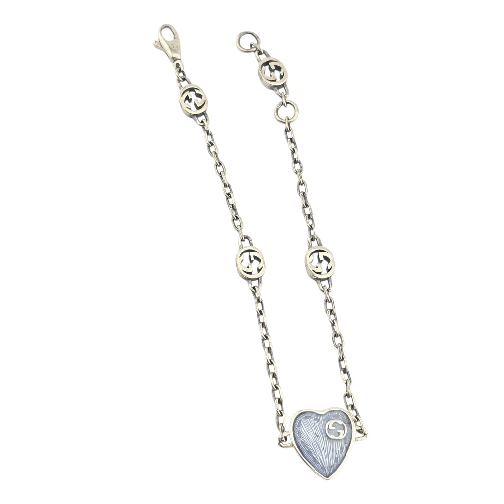 GUCCI Heart Interlocking G Silver Bracelet GUCCI