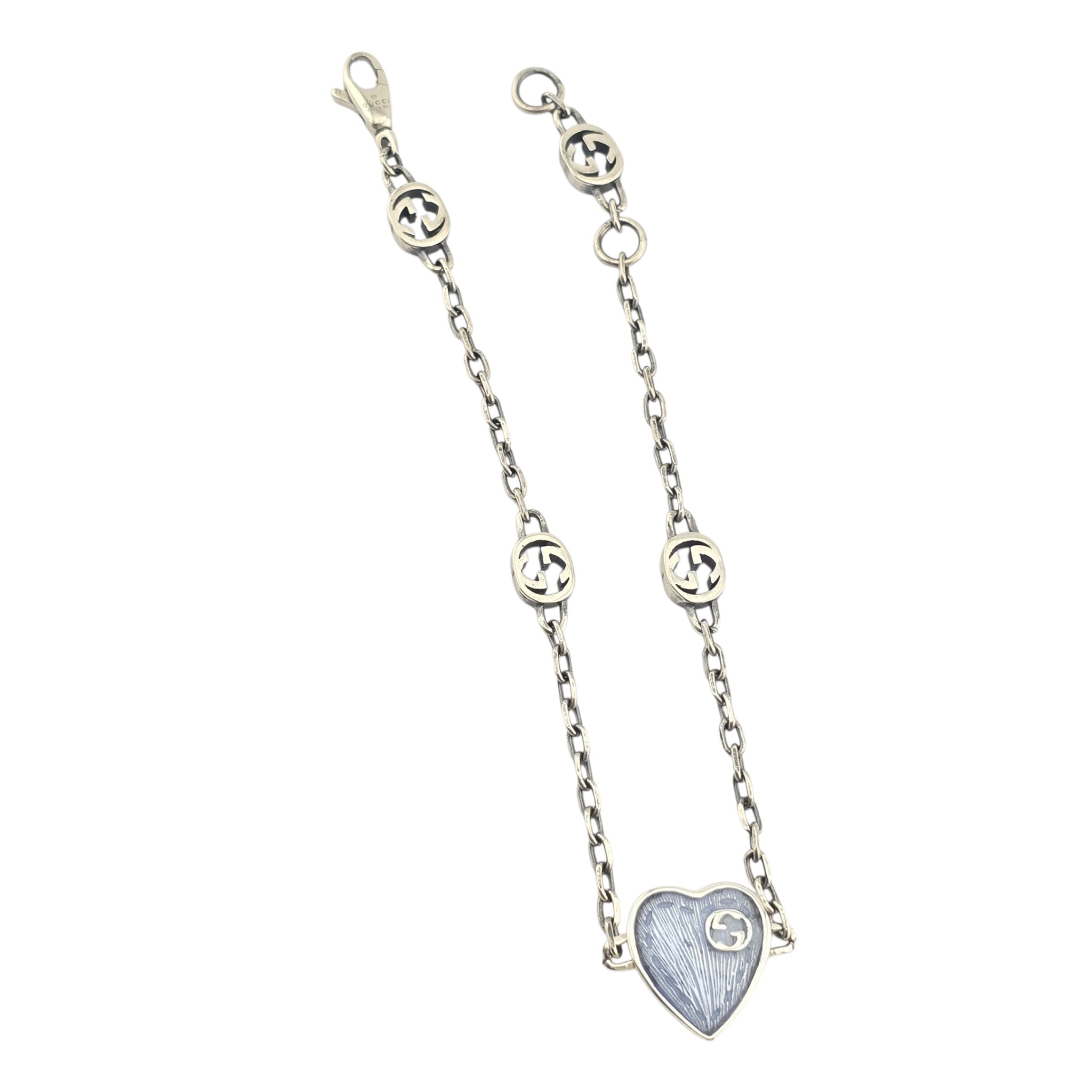 GUCCI Heart Interlocking G Silver Bracelet GUCCI