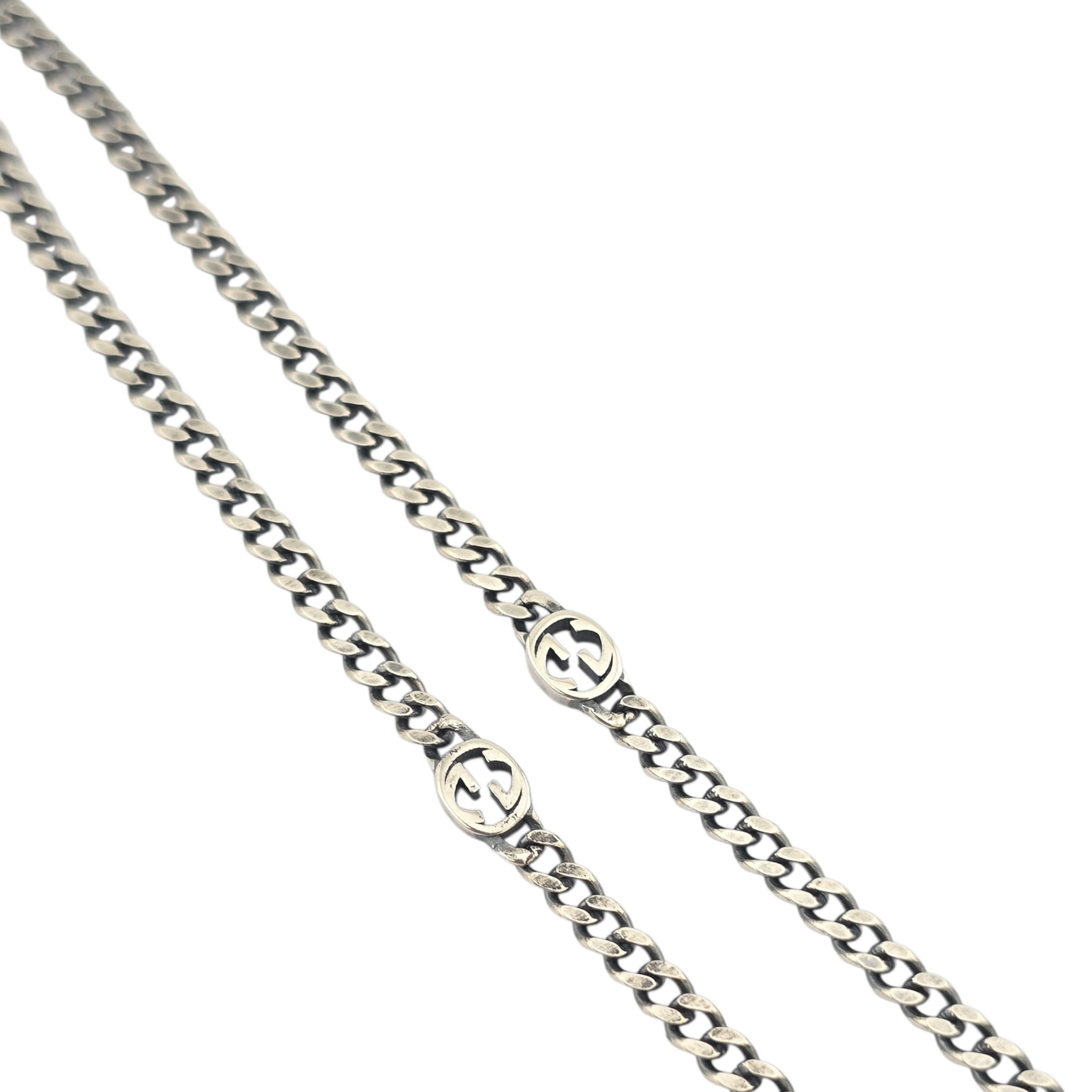 GUCCI GG Interlocking Silver Necklace 50cm GUCCI