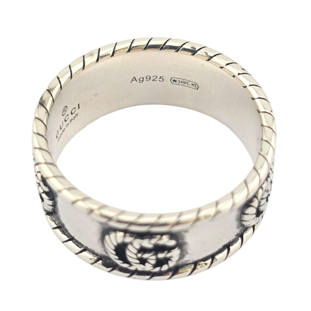 GUCCI GG Marmont Double G Sterling Silver Ring GUCCI