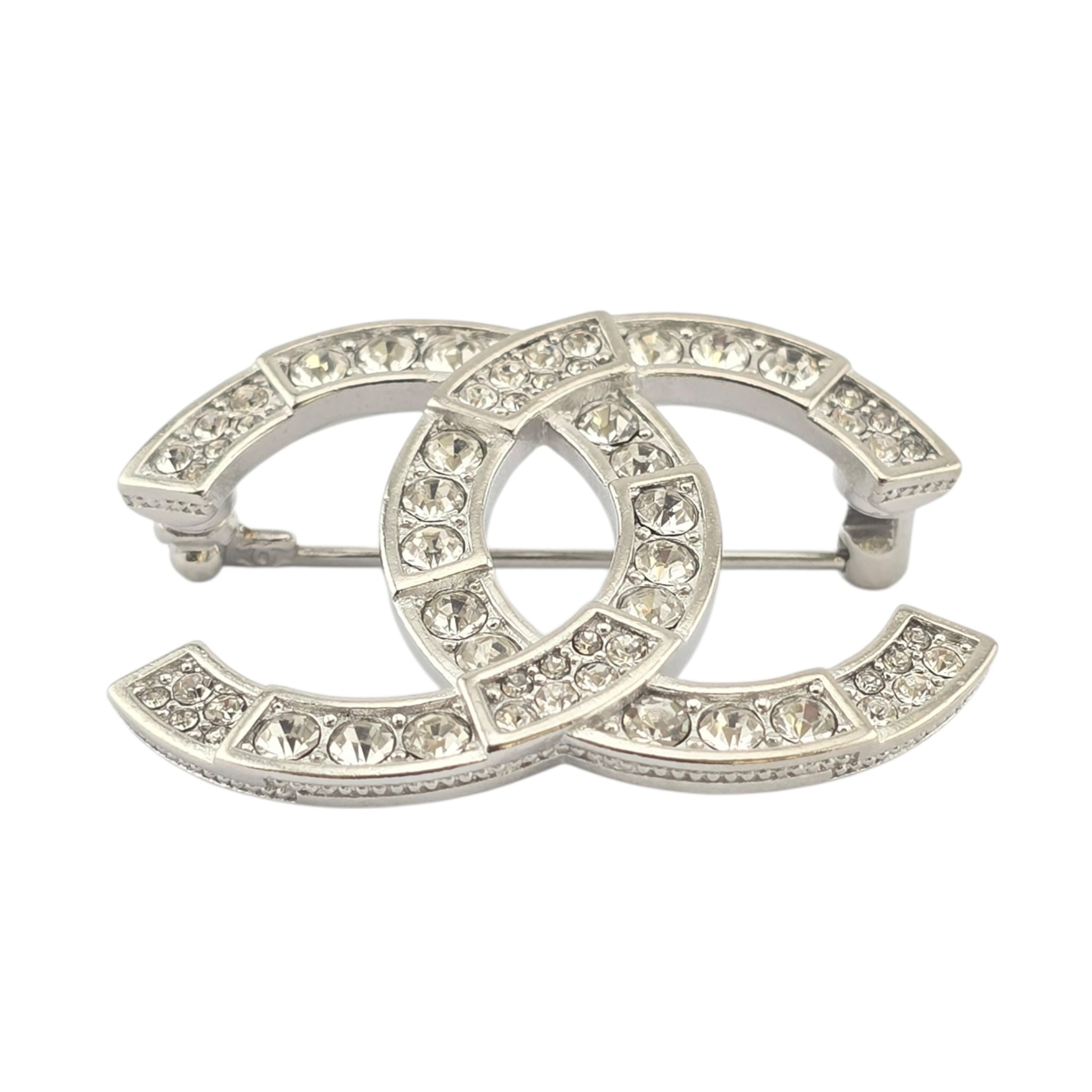 Chanel CC Silver Crystals Brooch 2020 CHANEL