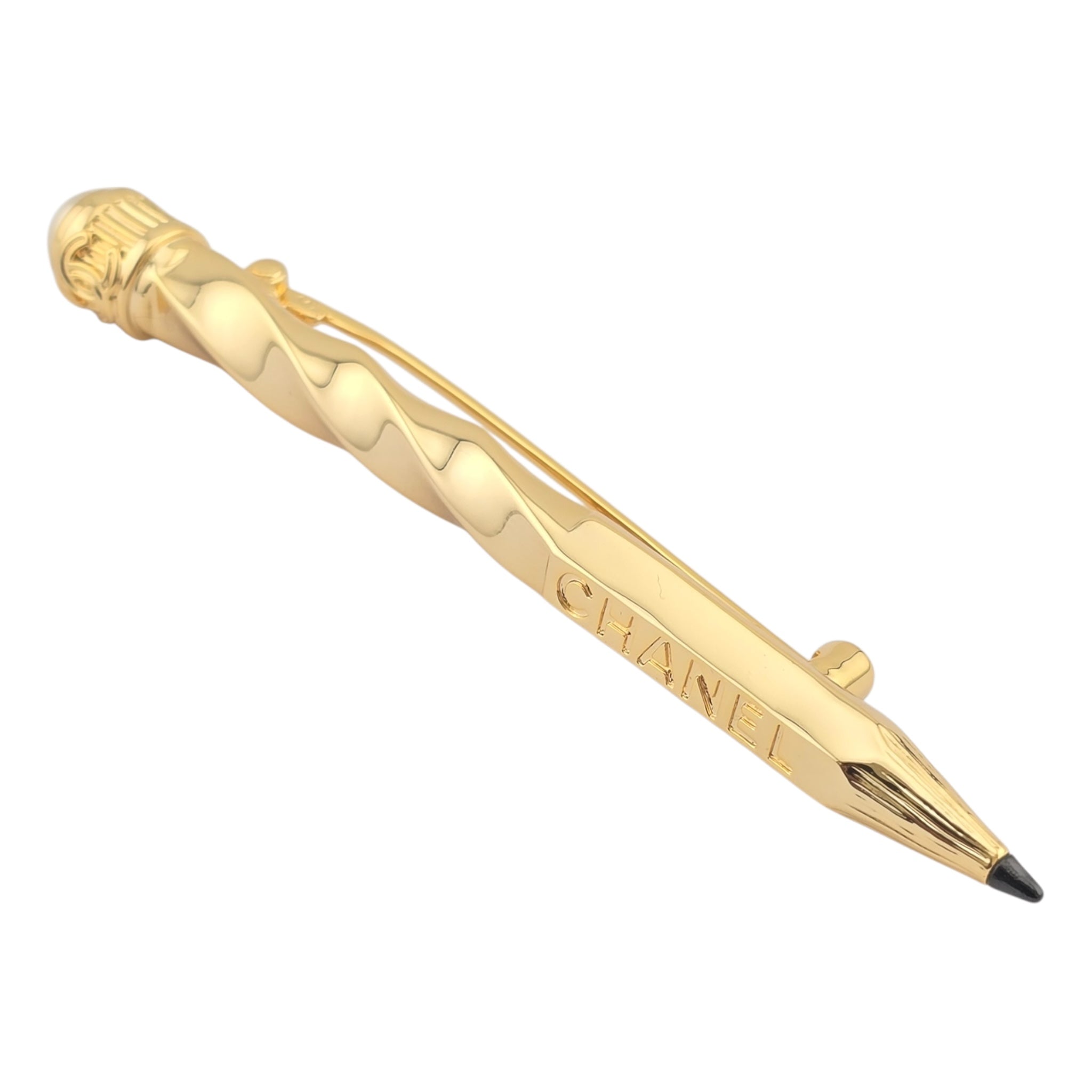Chanel CC Gold Pencil Brooch 2025 CHANEL