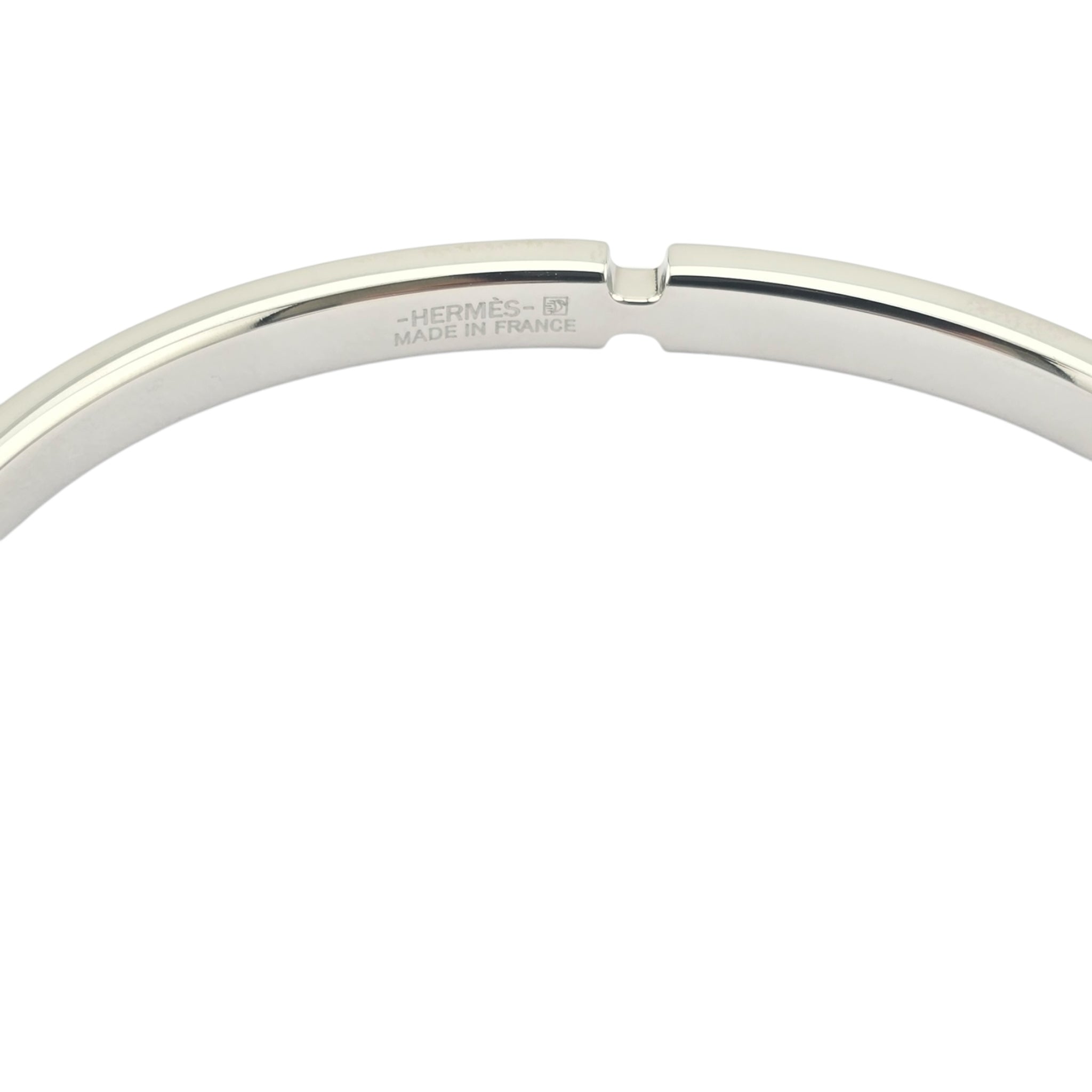 Hermes Olympe Palladium Red Leather Bracelet HERMES