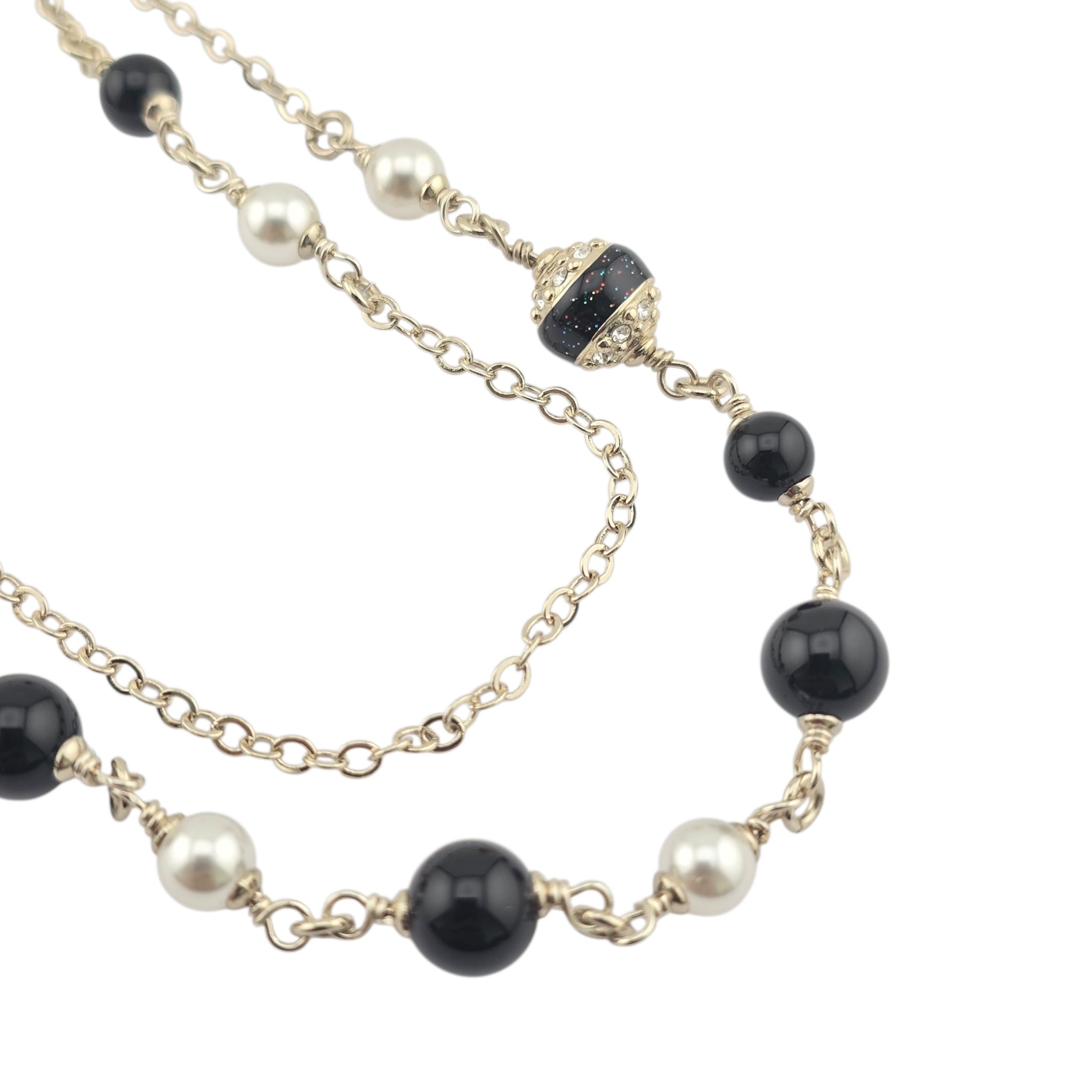 Chanel CC Gold Black Bow Necklace 2025 CHANEL