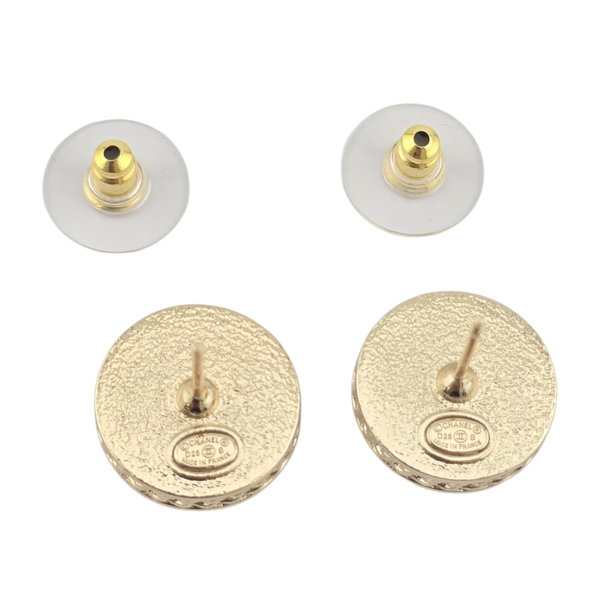 Chanel CC Gold Pink Resin Round Earrings 2025 CHANEL