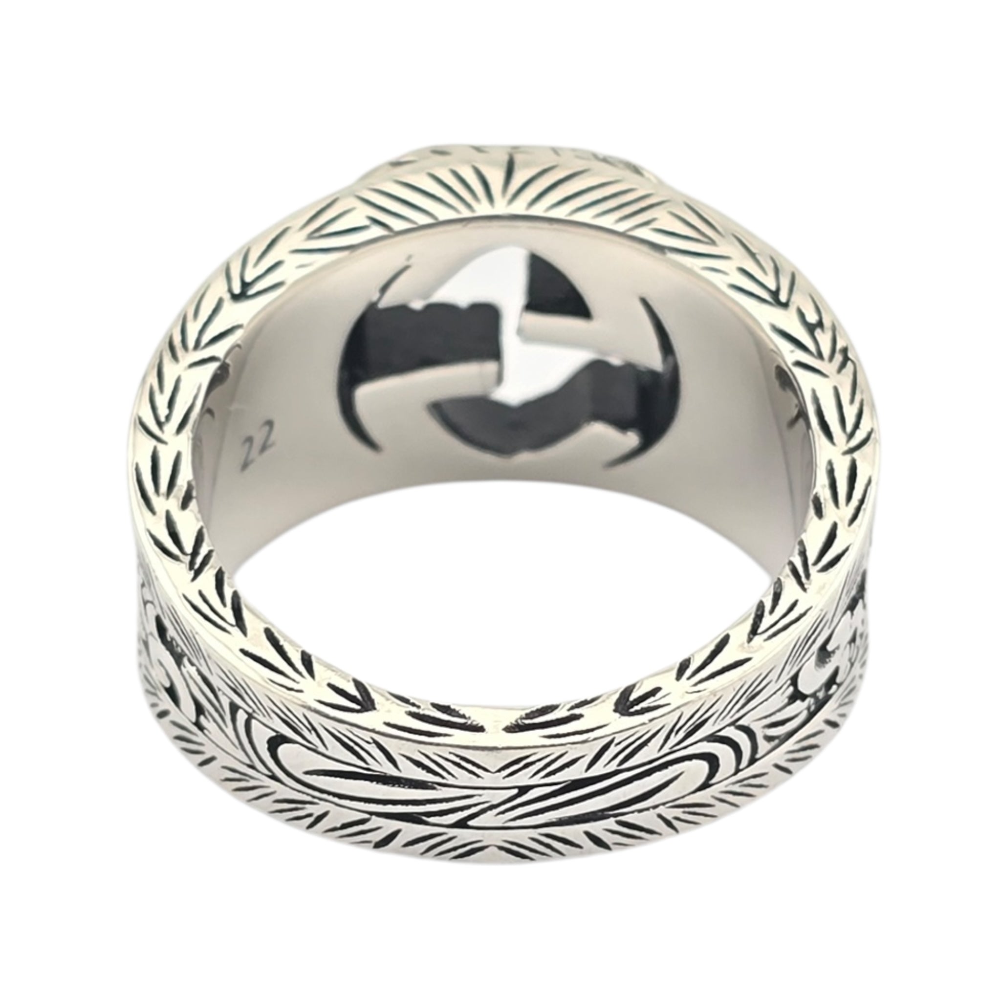 GUCCI Interlocking GG Paisley Silver Ring GUCCI