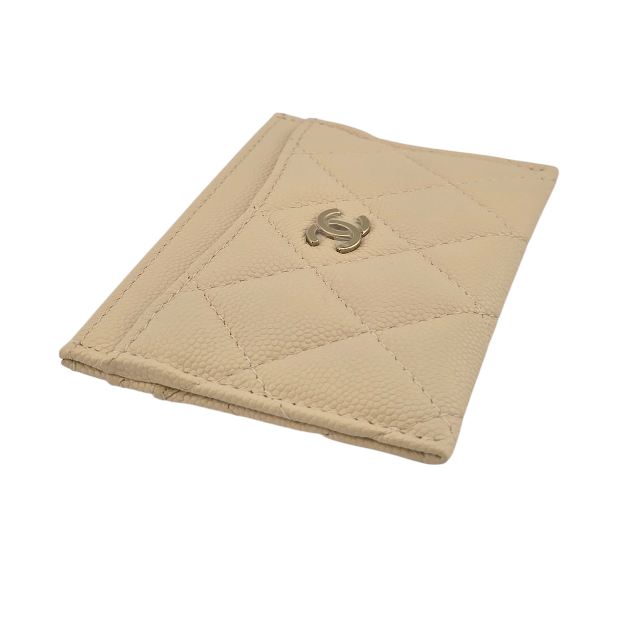 Chanel CC Caviar Beige Classic Cardholder CHANEL