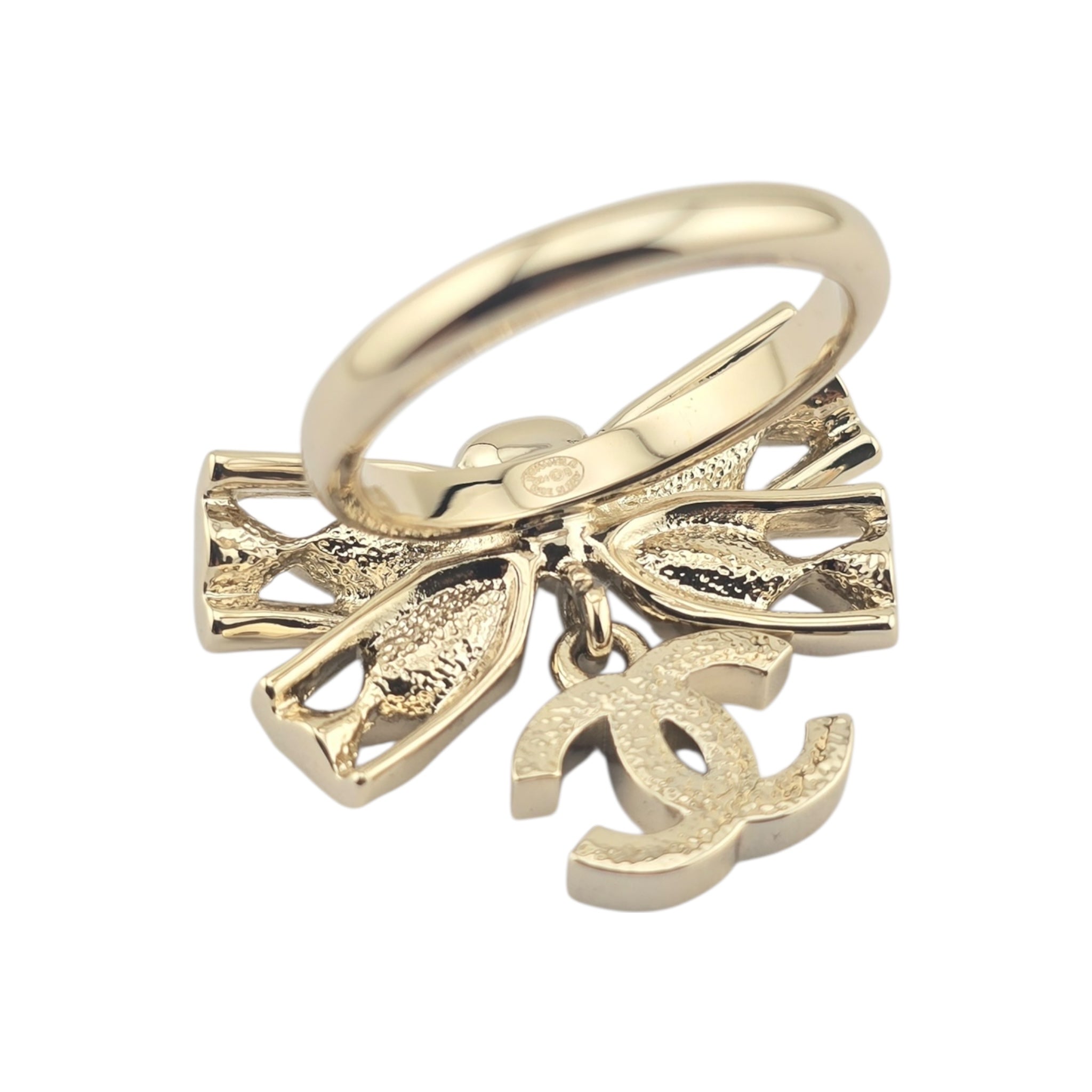 Chanel CC Bow Gold Ring 2024 CHANEL