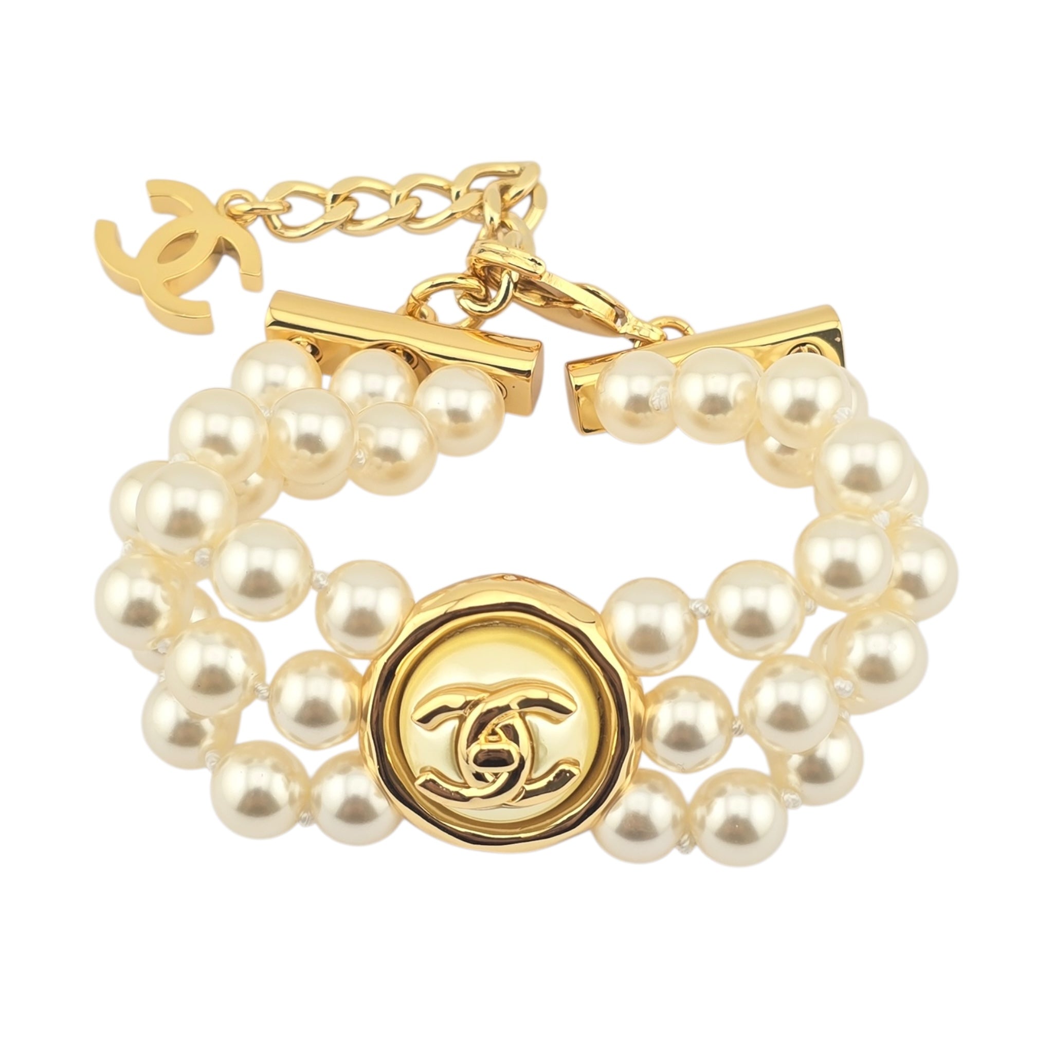 Chanel CC Faux Pearl Turnlock Bracelet 2024 CHANEL