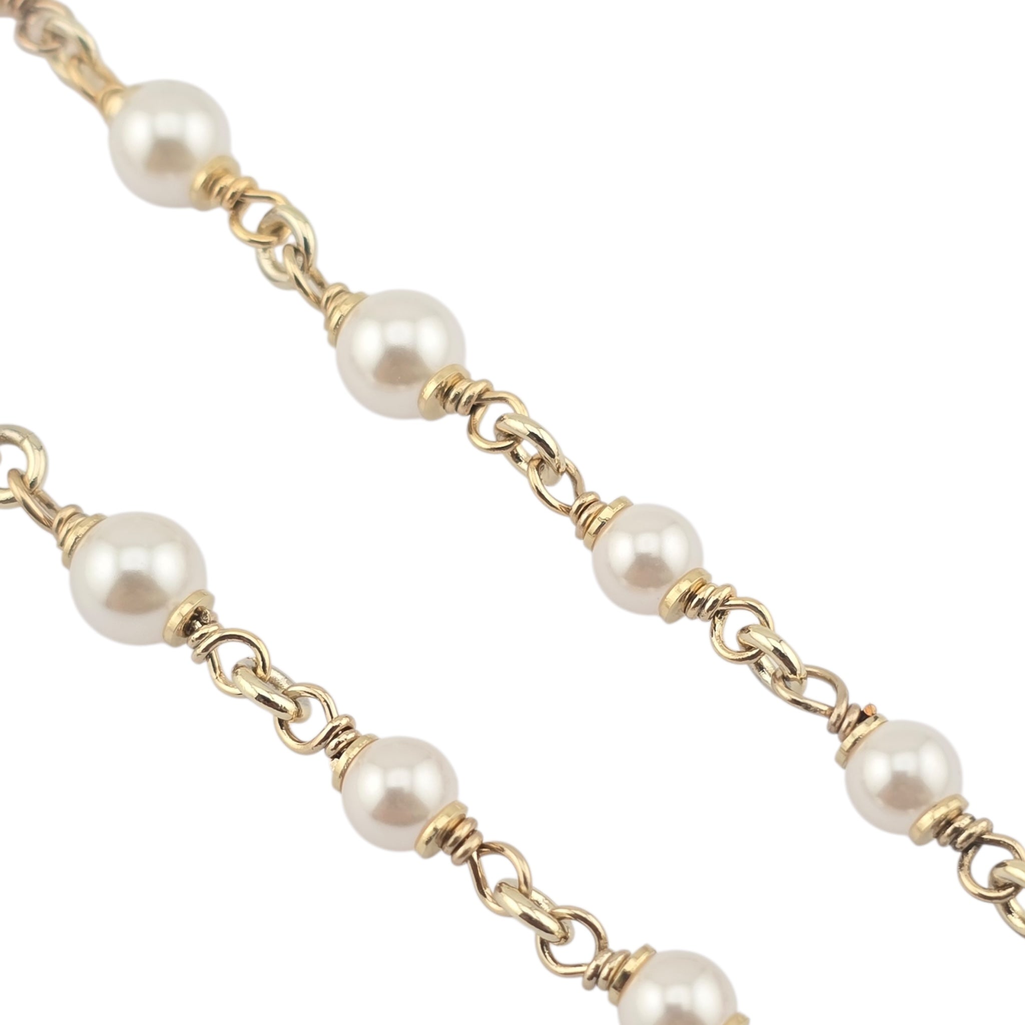 Chanel CC Gold Faux Pearl Pendant Necklace 2025