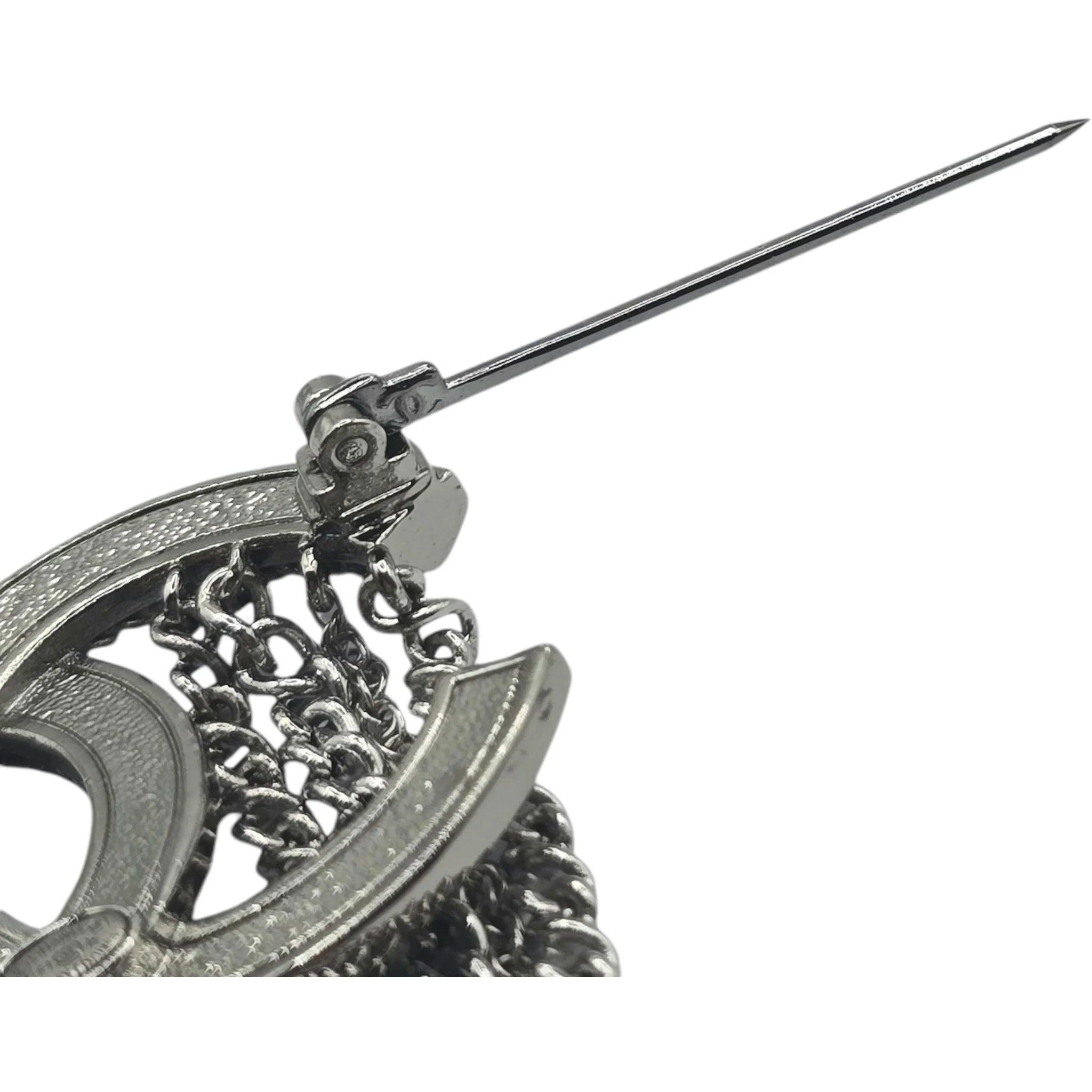 Chanel CC Gunmetal Chain Brooch 2021