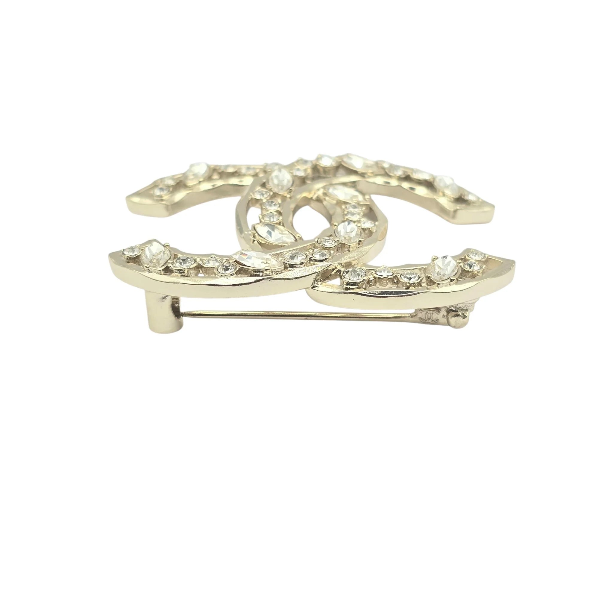 Chanel CC Gold/Crystal Brooch 2020 CHANEL