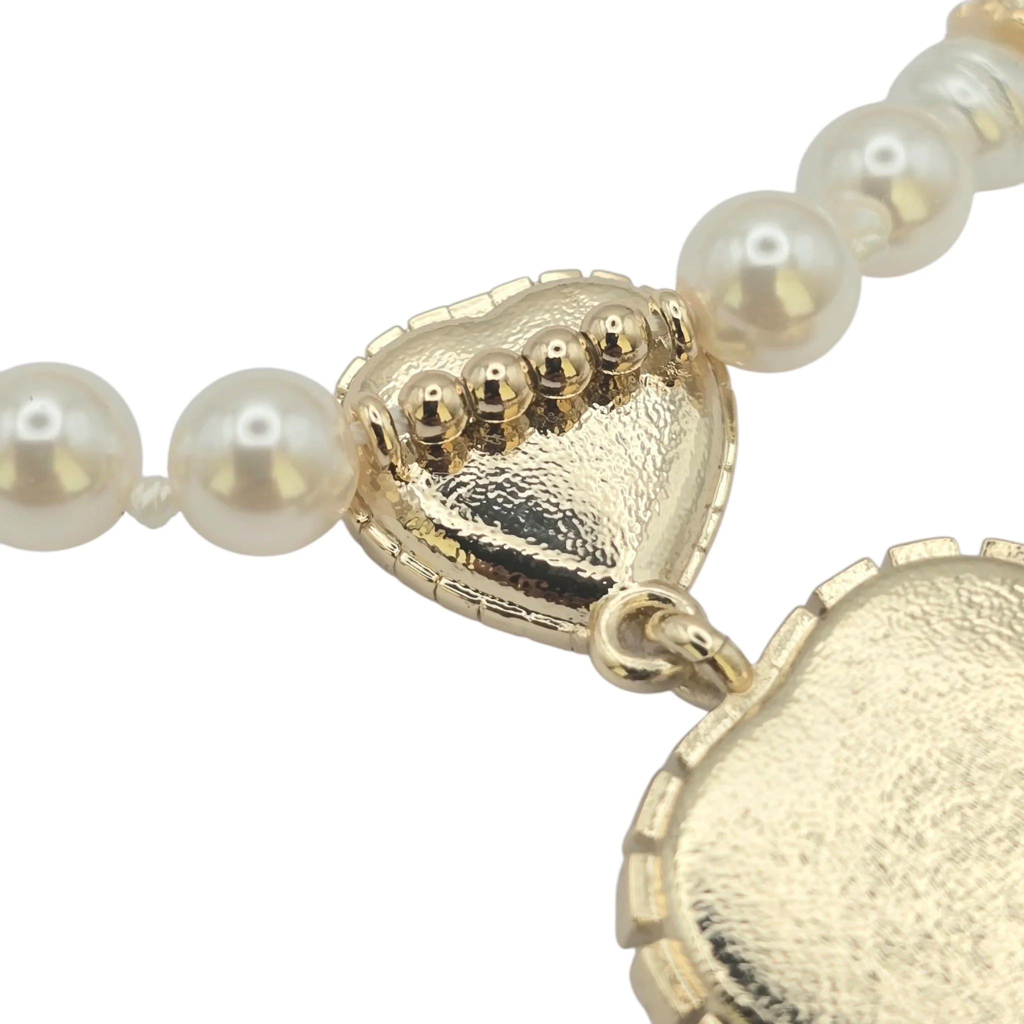 Chanel CC Heart Faux Pearl Choker Necklace 2024 CHANEL