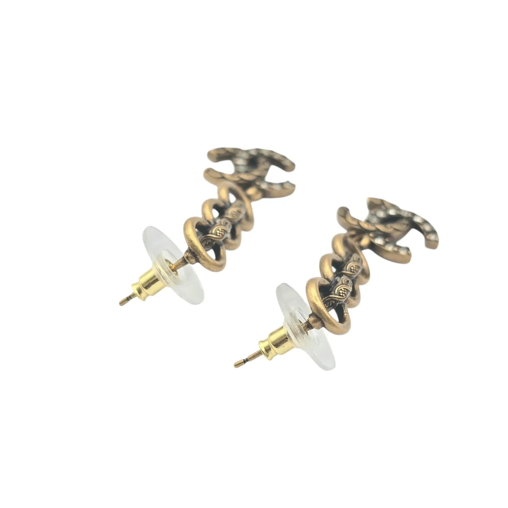 Chanel CC Gold/Bronze Stud Earrings 2024 CHANEL