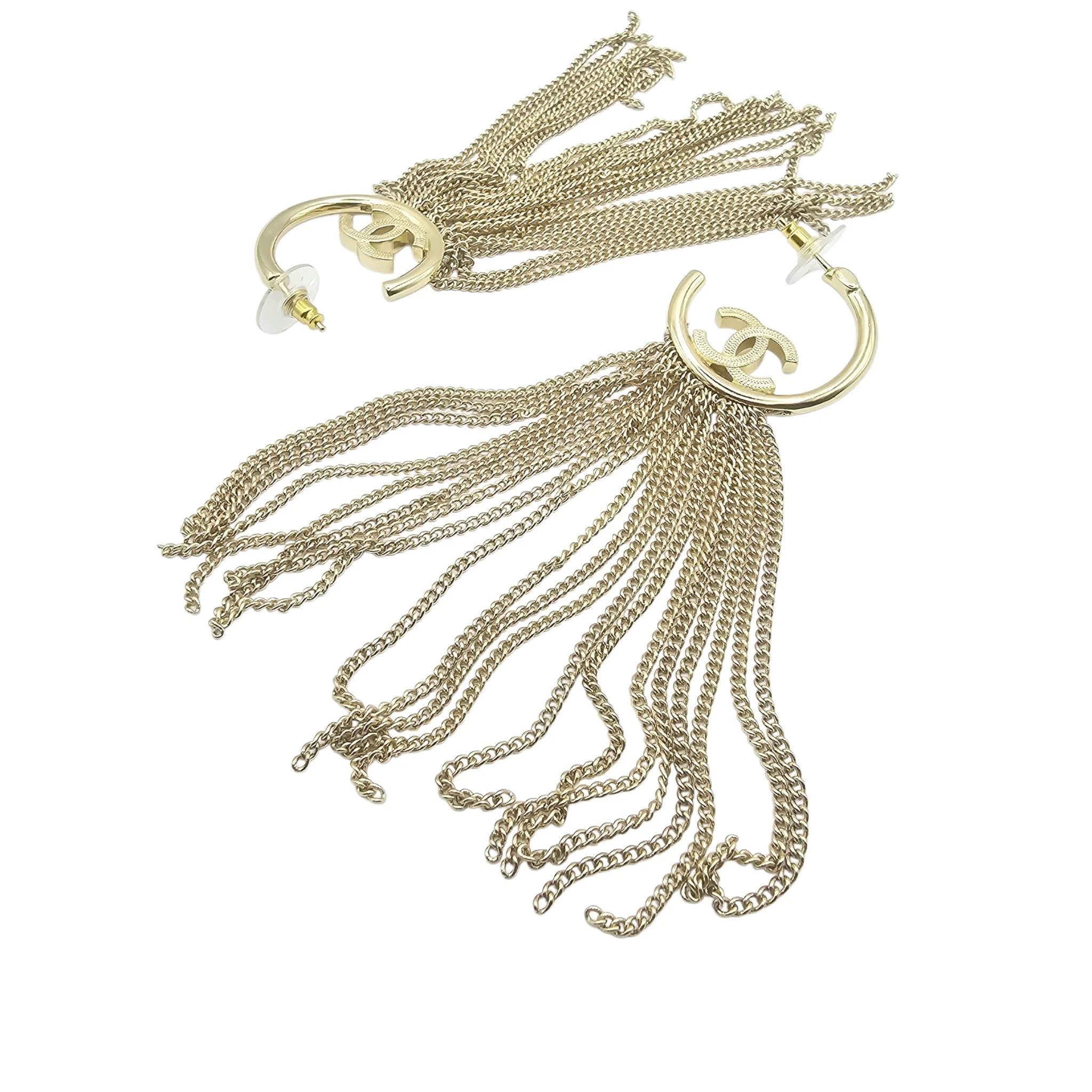 Chanel CC Chain Drop Gold Style Earrings 2022 CHANEL