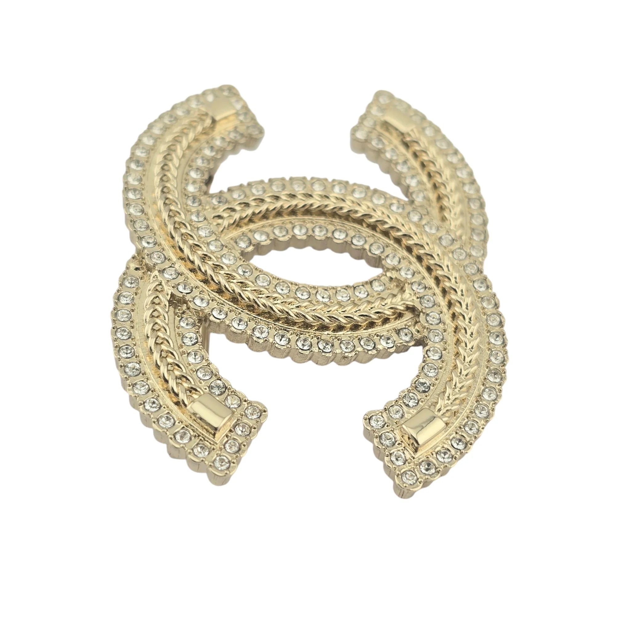 Chanel CC Gold Crystals Brooch 2024 CHANEL