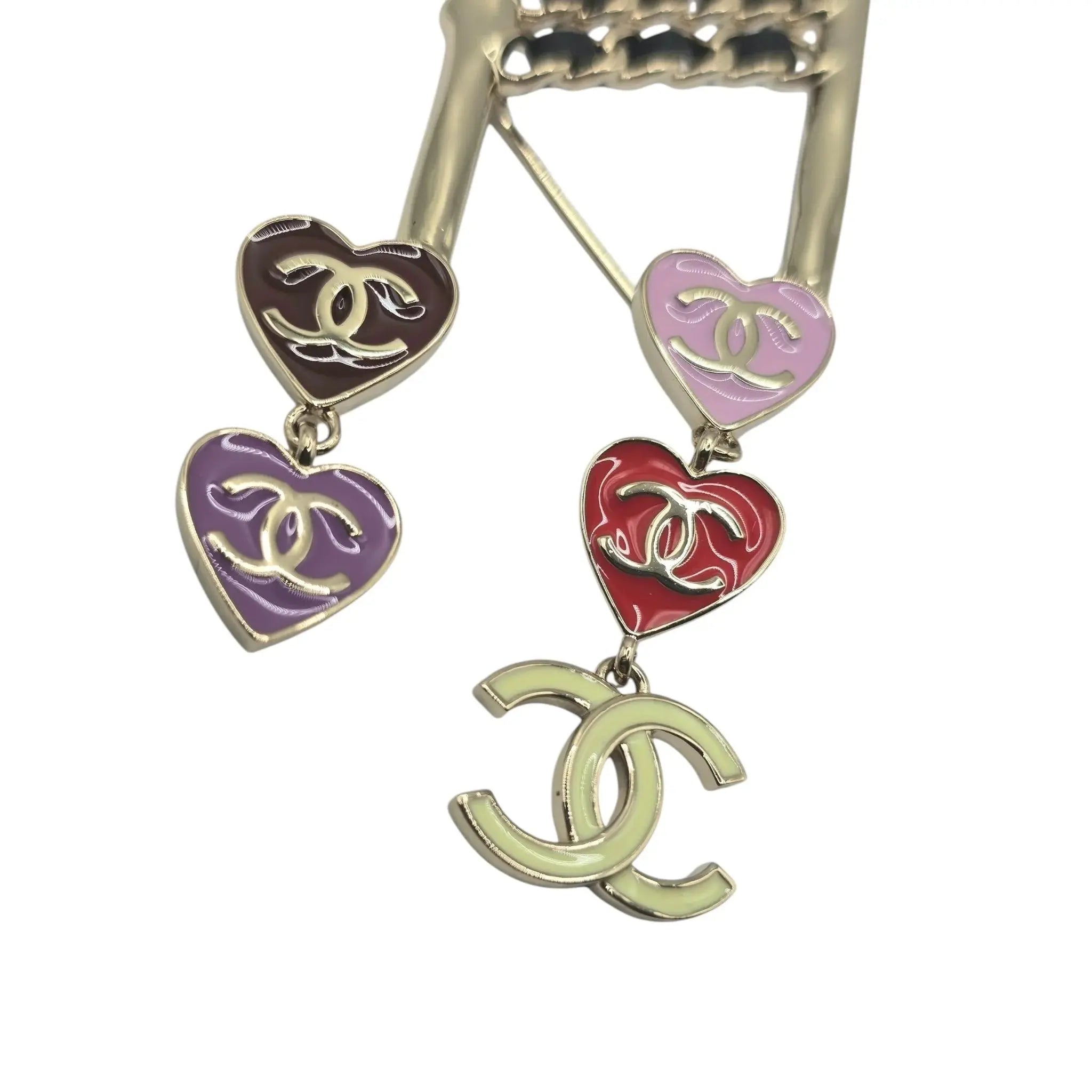 Chanel 24A CC Gold Music Note Heart Brooch 2024 CHANEL