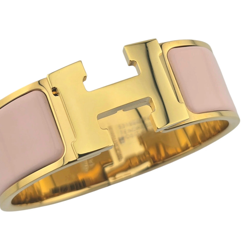 Hermès Clic Clac H Bracelet (Pink) Rose Candeur Gold GM HERMES