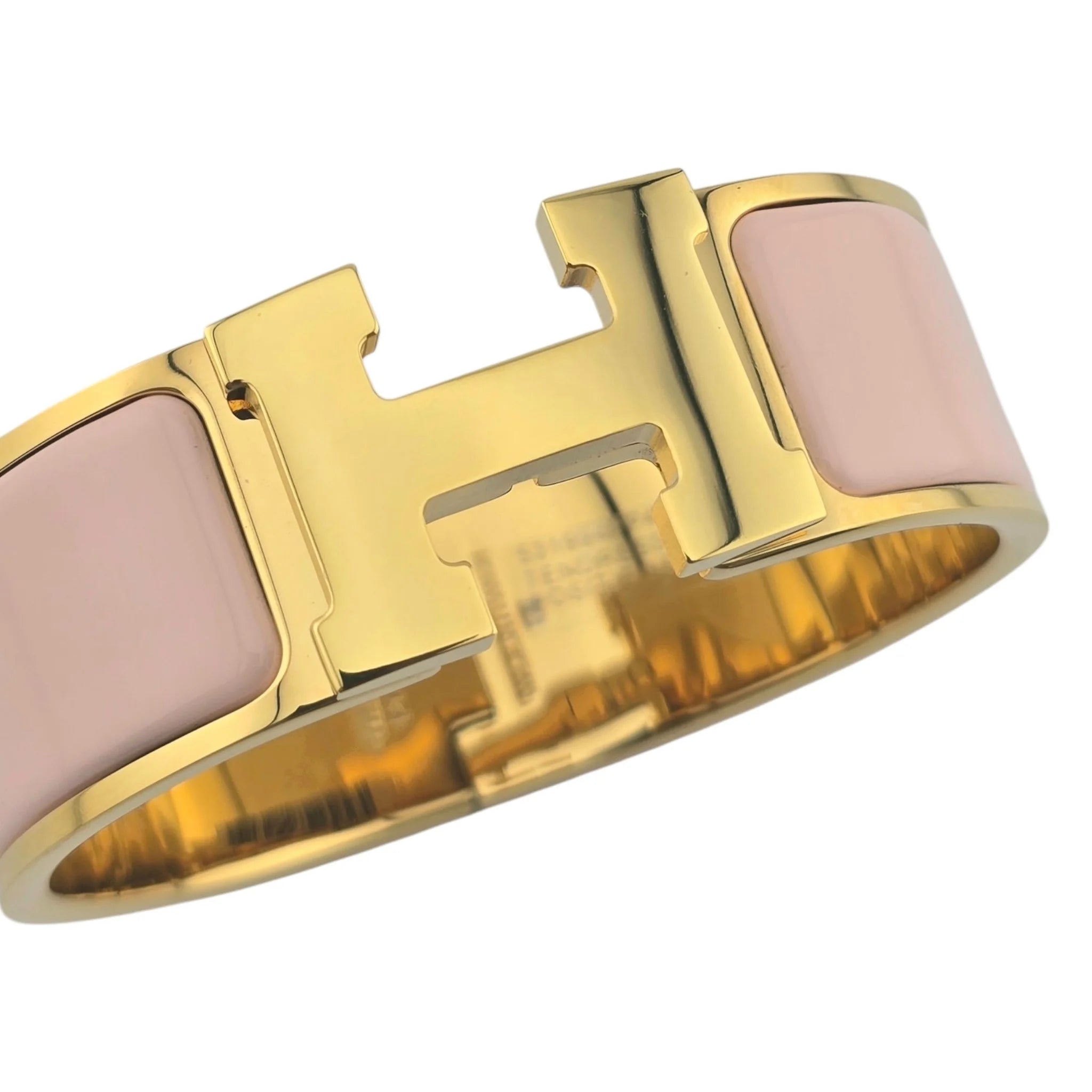 Hermès Clic Clac H Bracelet (Pink) Rose Candeur Gold GM HERMES