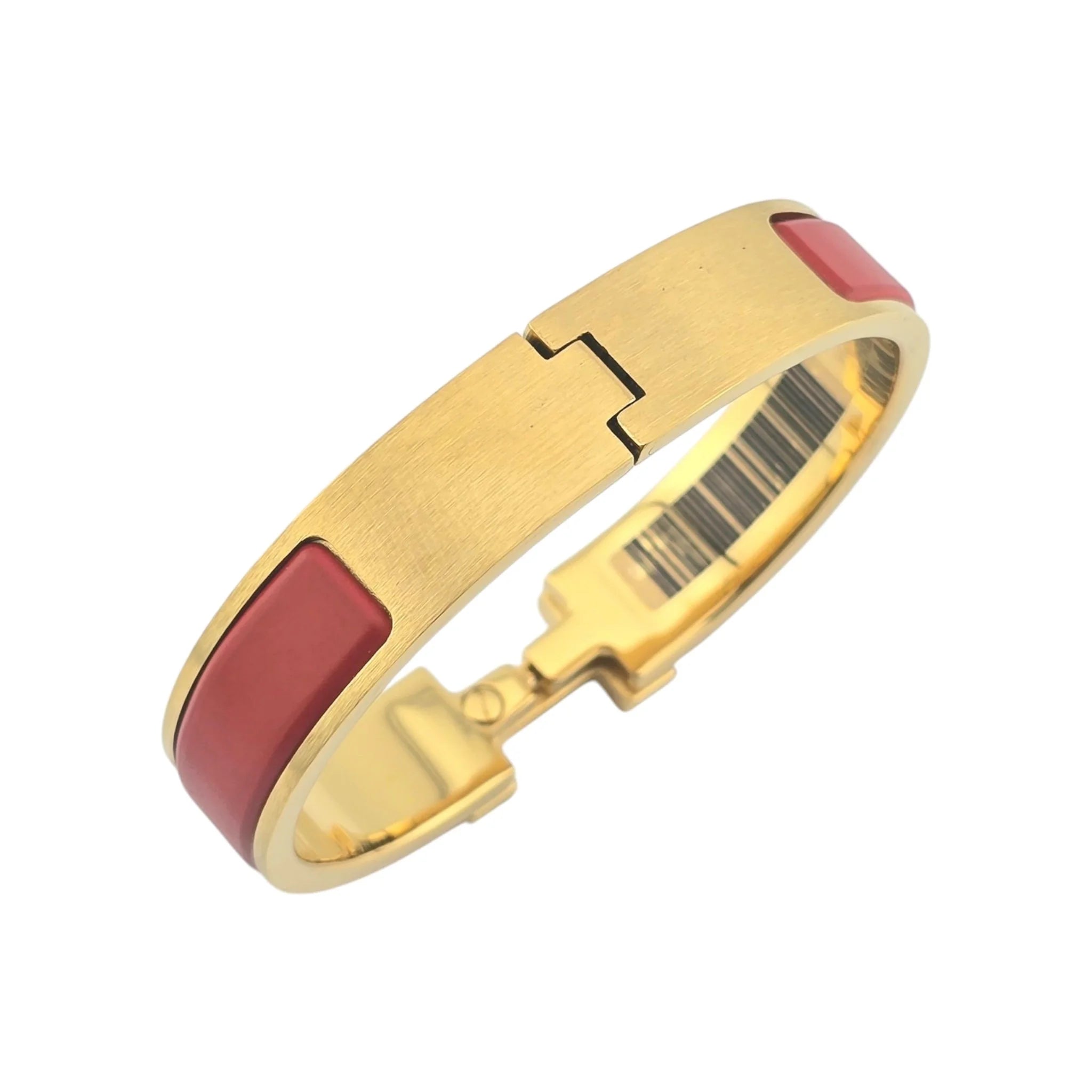 Hermès Clic HH Bracelet Gold (Red) Rouge Matte PM HERMES