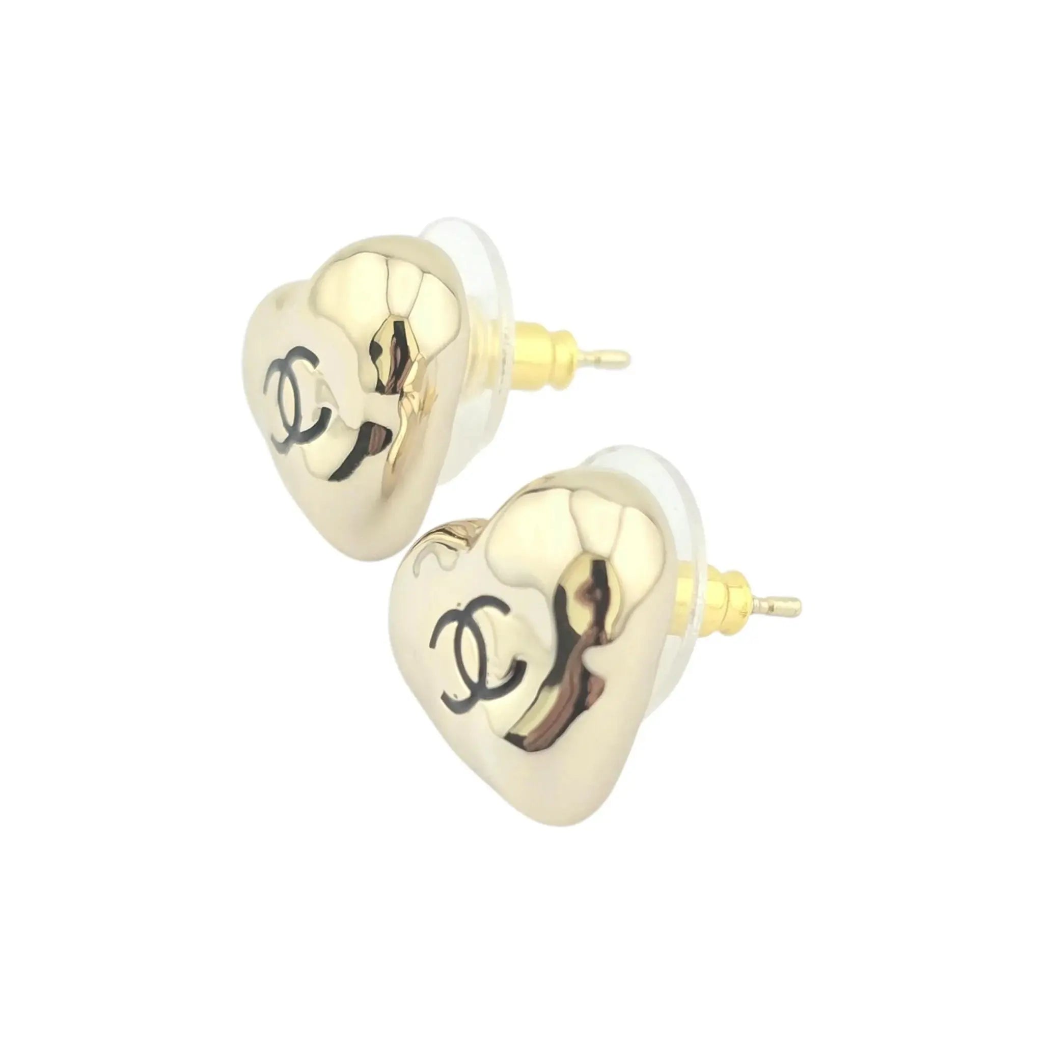 Chanel CC Heart Stud Earrings B22 CHANEL