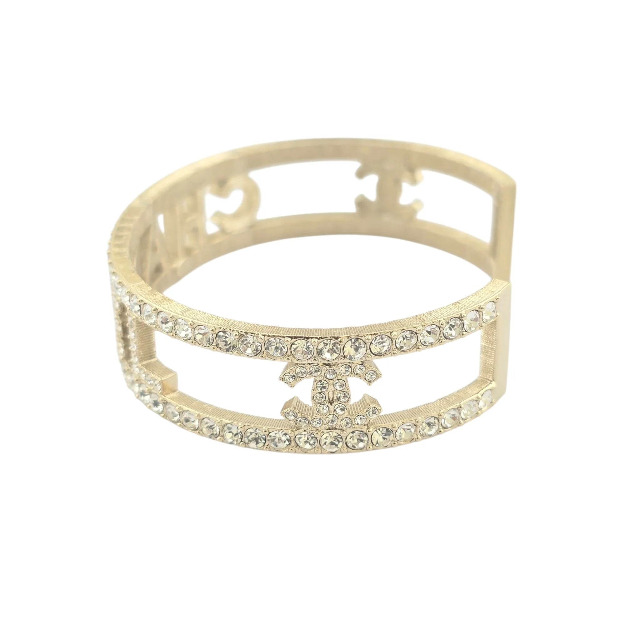 Chanel Crystal CC Logo Bangle 2024 CHANEL