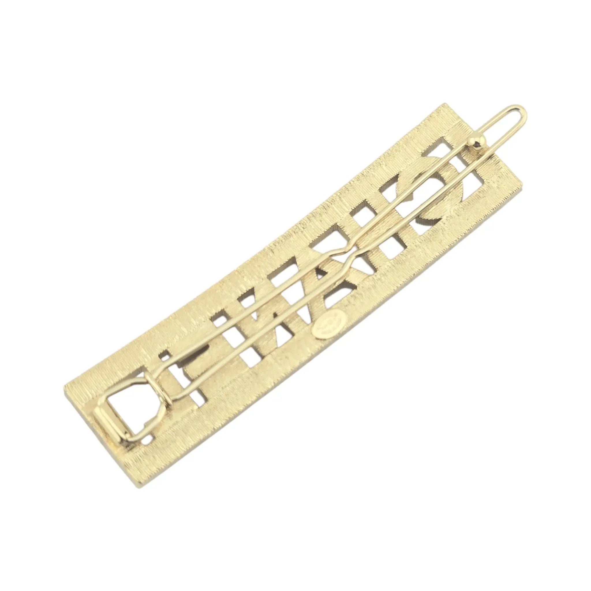 Chanel Crystal CC Logo Hair Clip Barrette Gold 2024 CHANEL