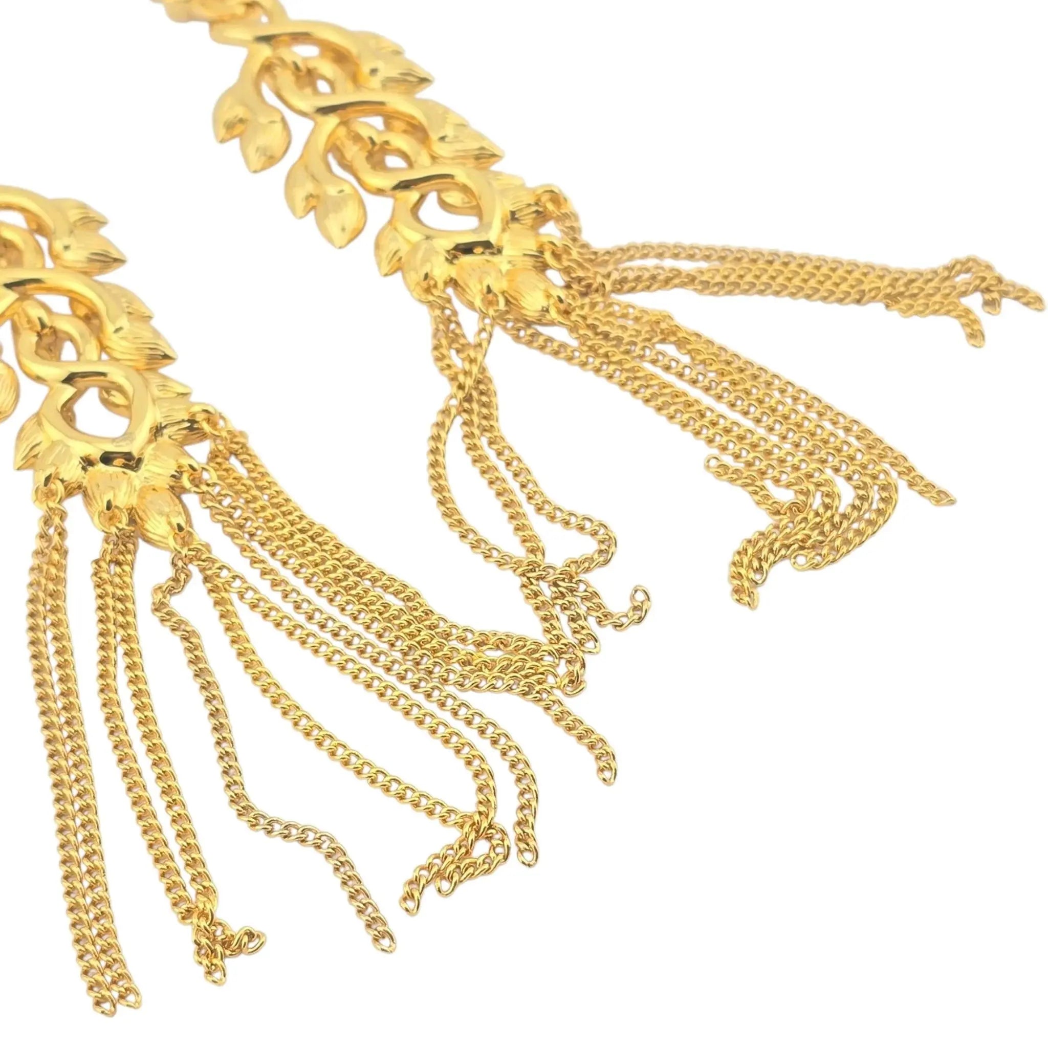 Chanel CC Gold Crystal Drop Earrings B22 CHANEL