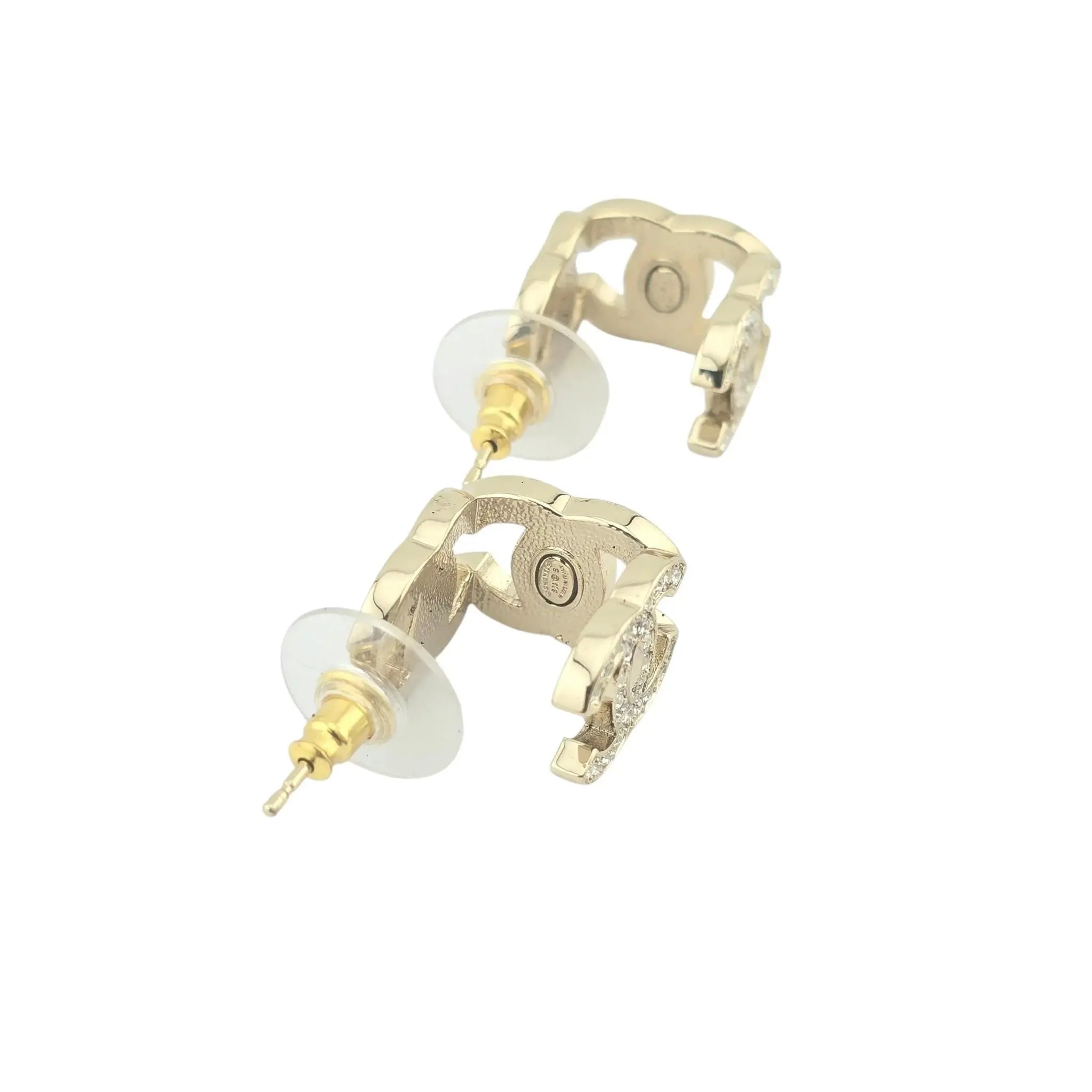 Chanel CC Crystal Gold Earrings 2024 CHANEL