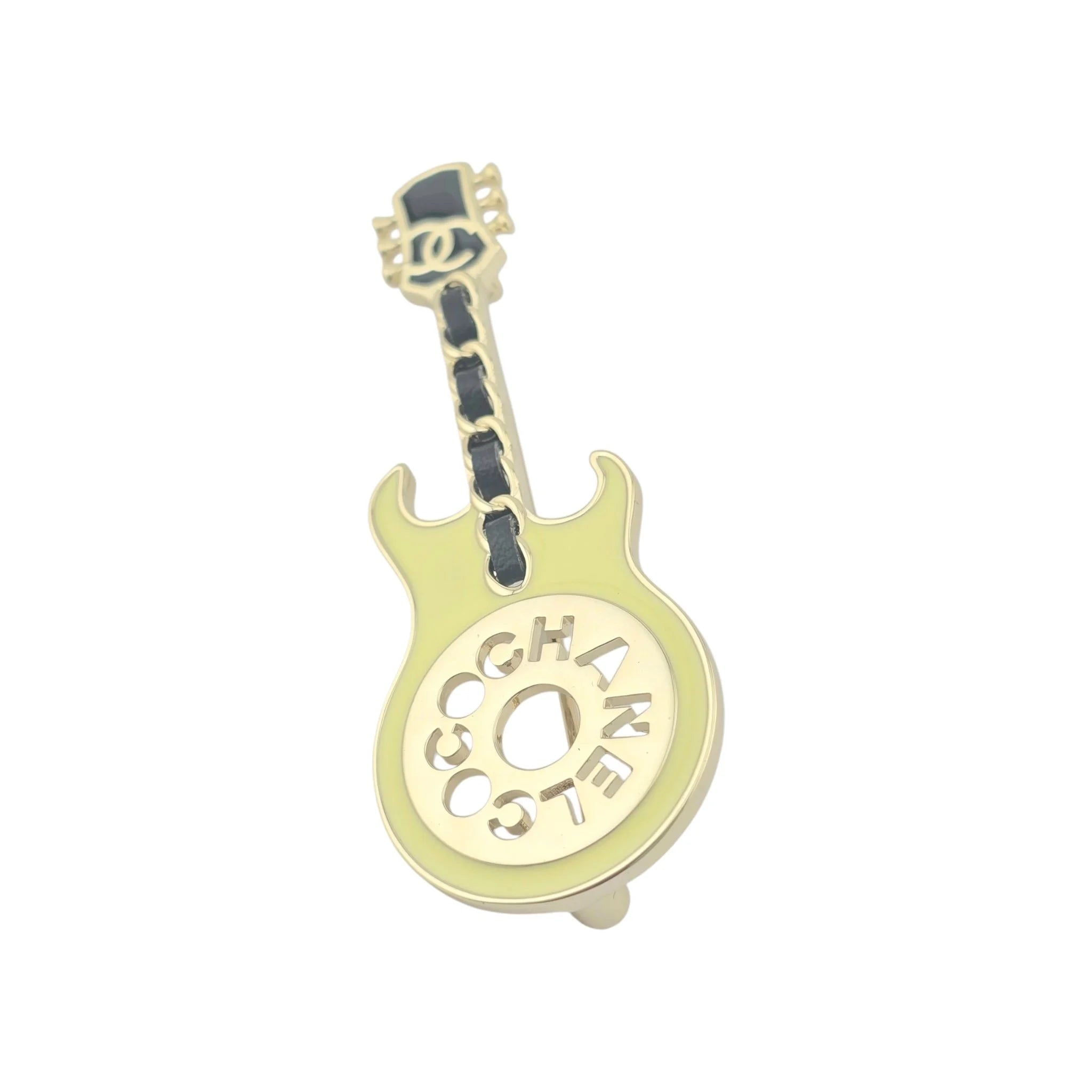 Chanel CC Yellow Gold Guitar Brooch 2024 CHANEL