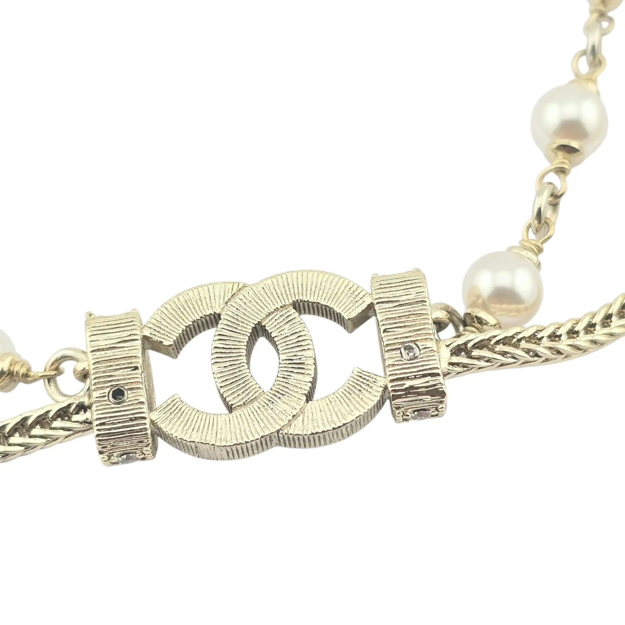 Chanel CC Faux Pearl Necklace B24 CHANEL