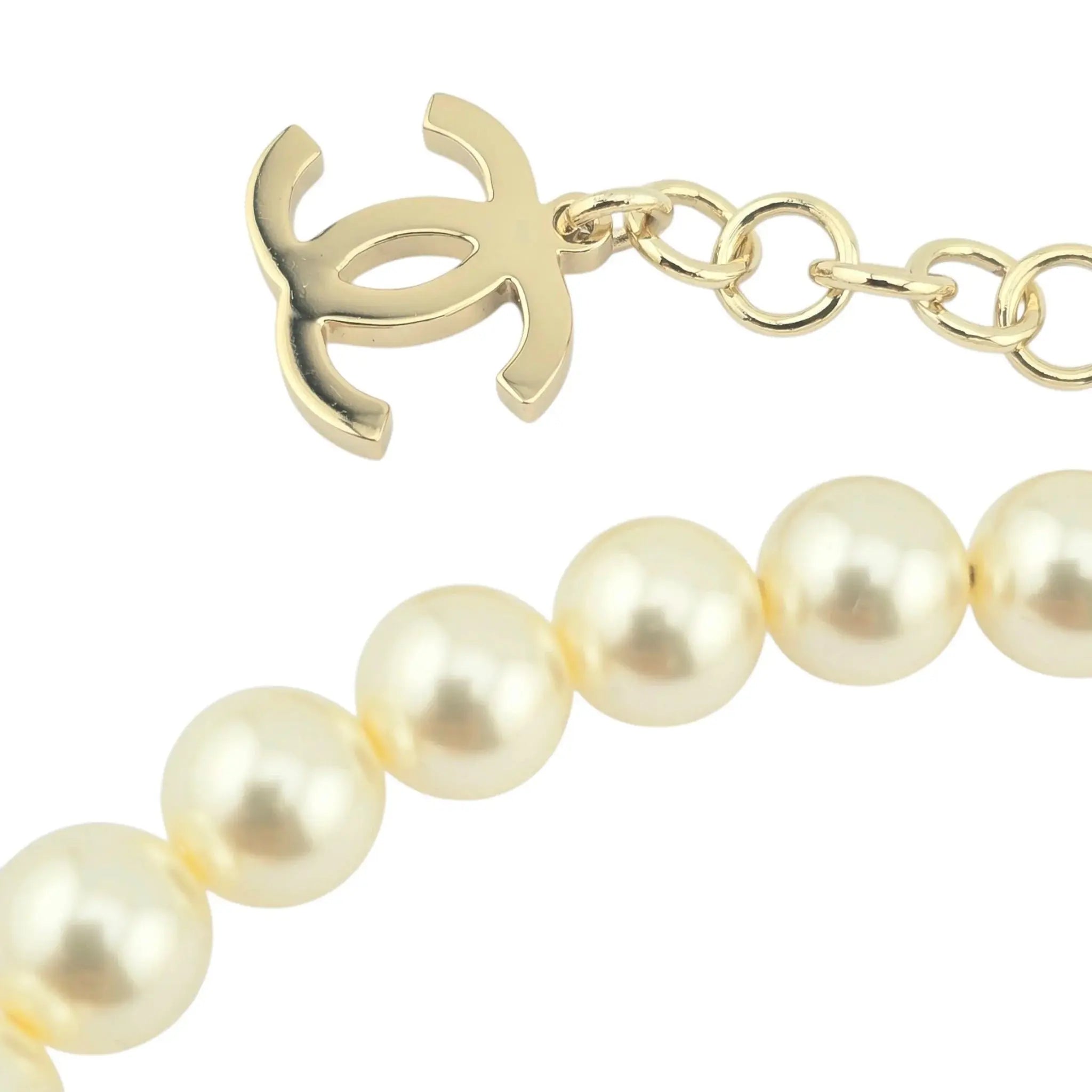 Chanel CC Faux Pearl Crystal Necklace 2024 CHANEL