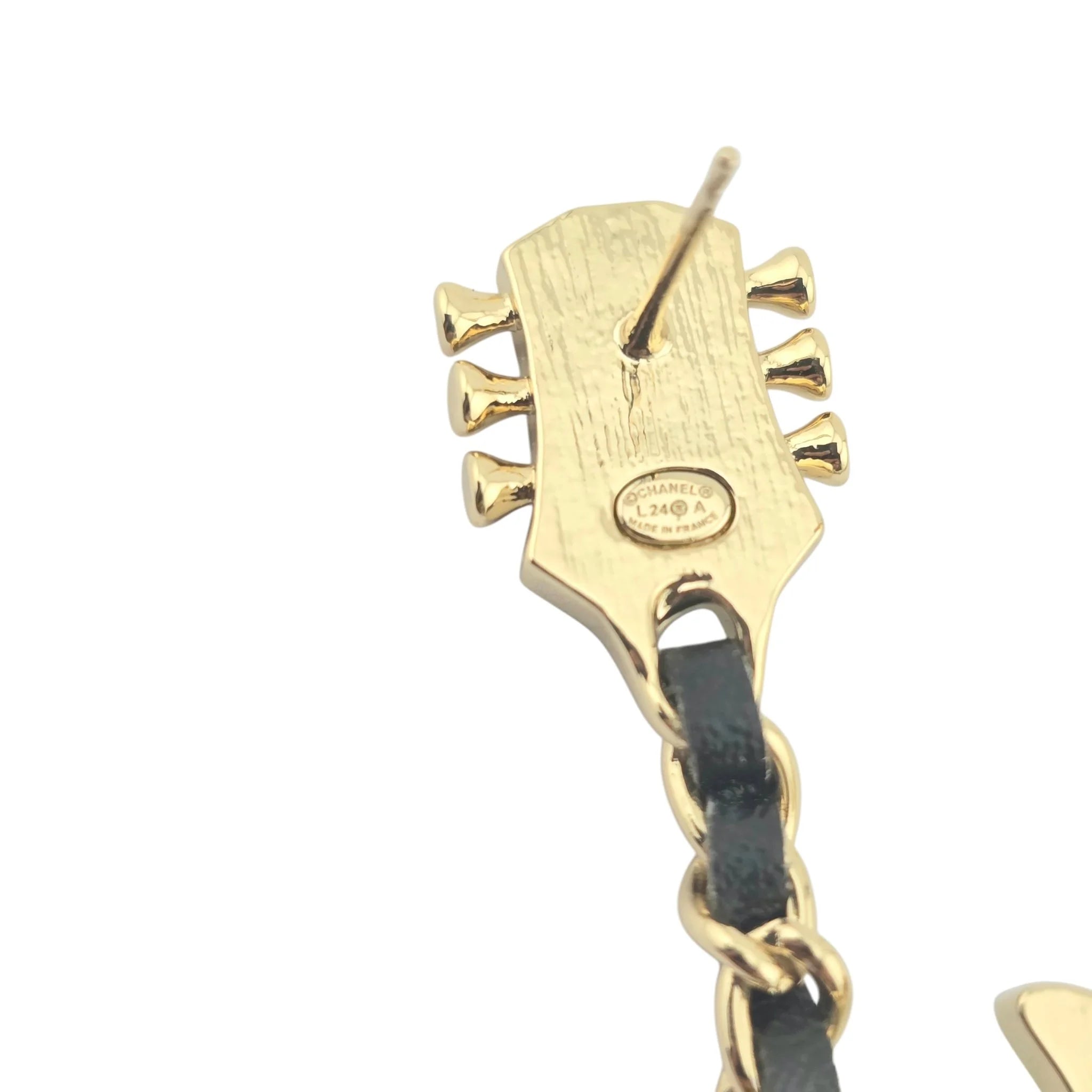Chanel CC Yellow Guitar Earrings 2024 CHANEL