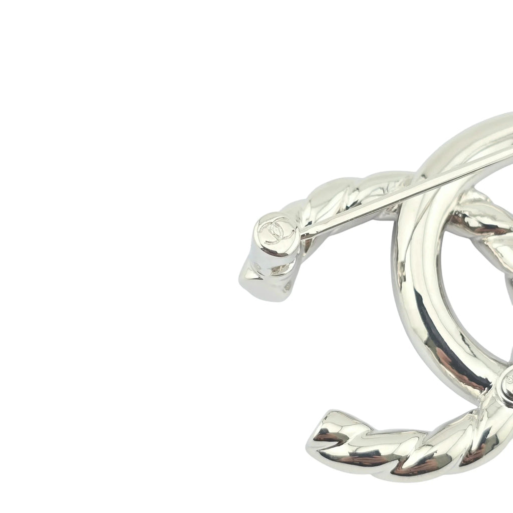 Chanel CC Silver Logo Brooch 2025 CHANEL