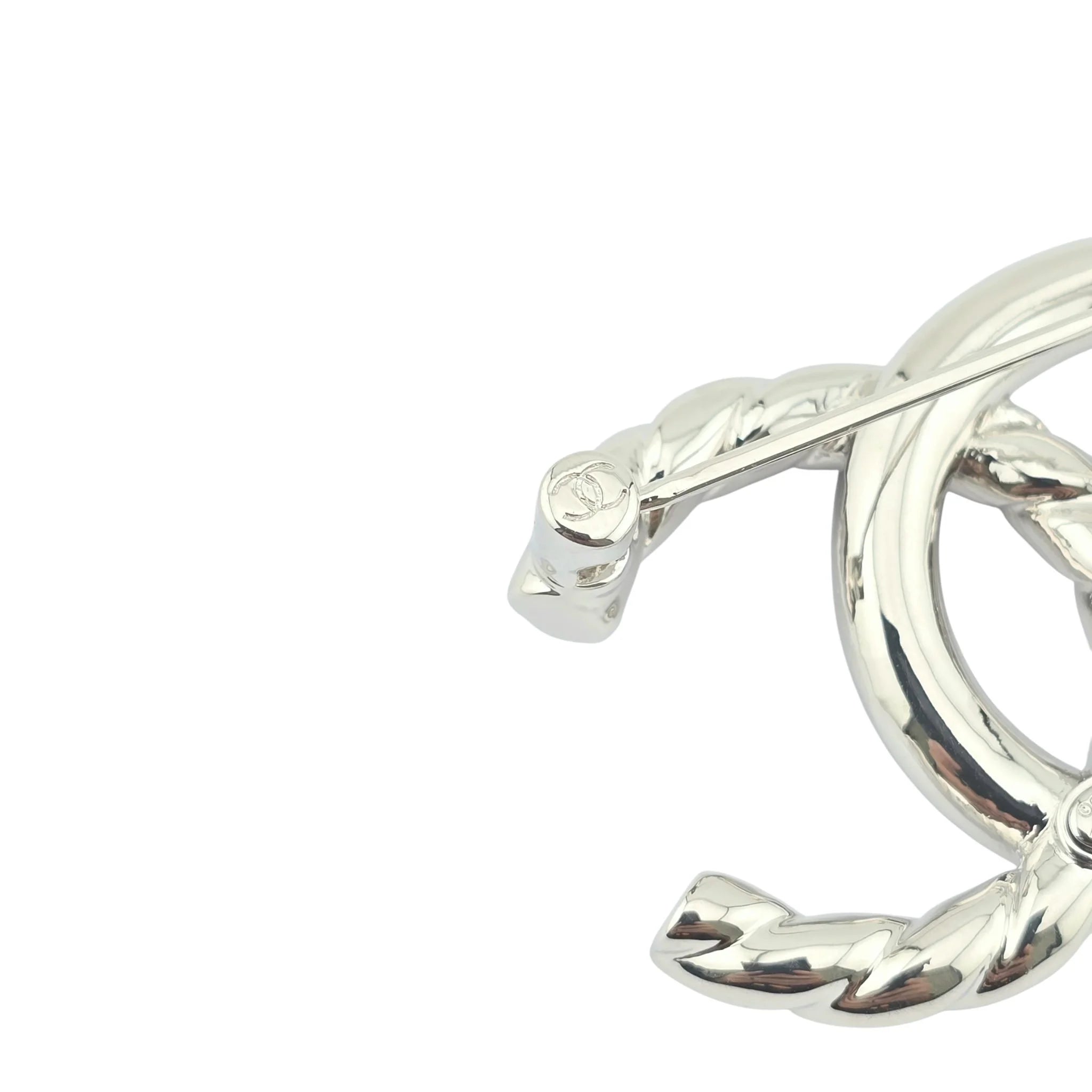Chanel CC Silver Logo Brooch 2025 CHANEL