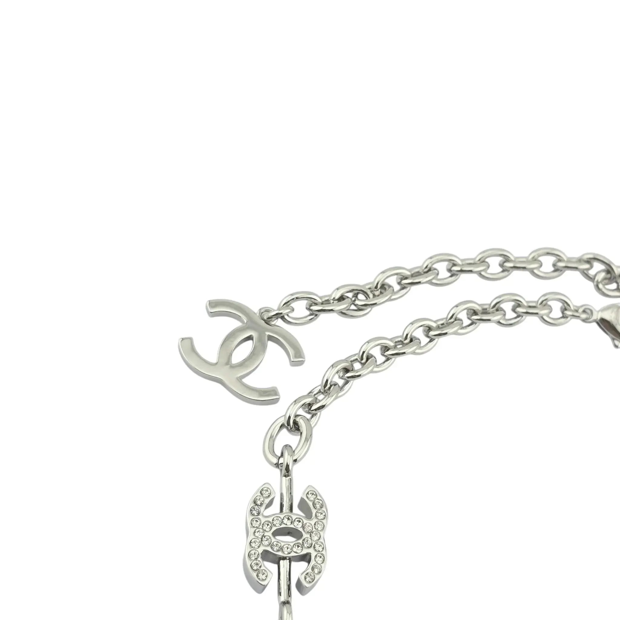 Chanel CC Silver Crystal Choker Necklace 2025 CHANEL