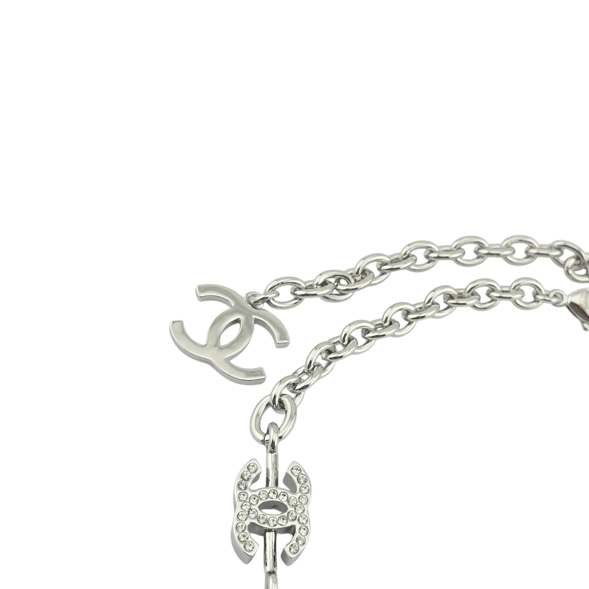 Chanel CC Silver Crystal Choker Necklace 2025 CHANEL