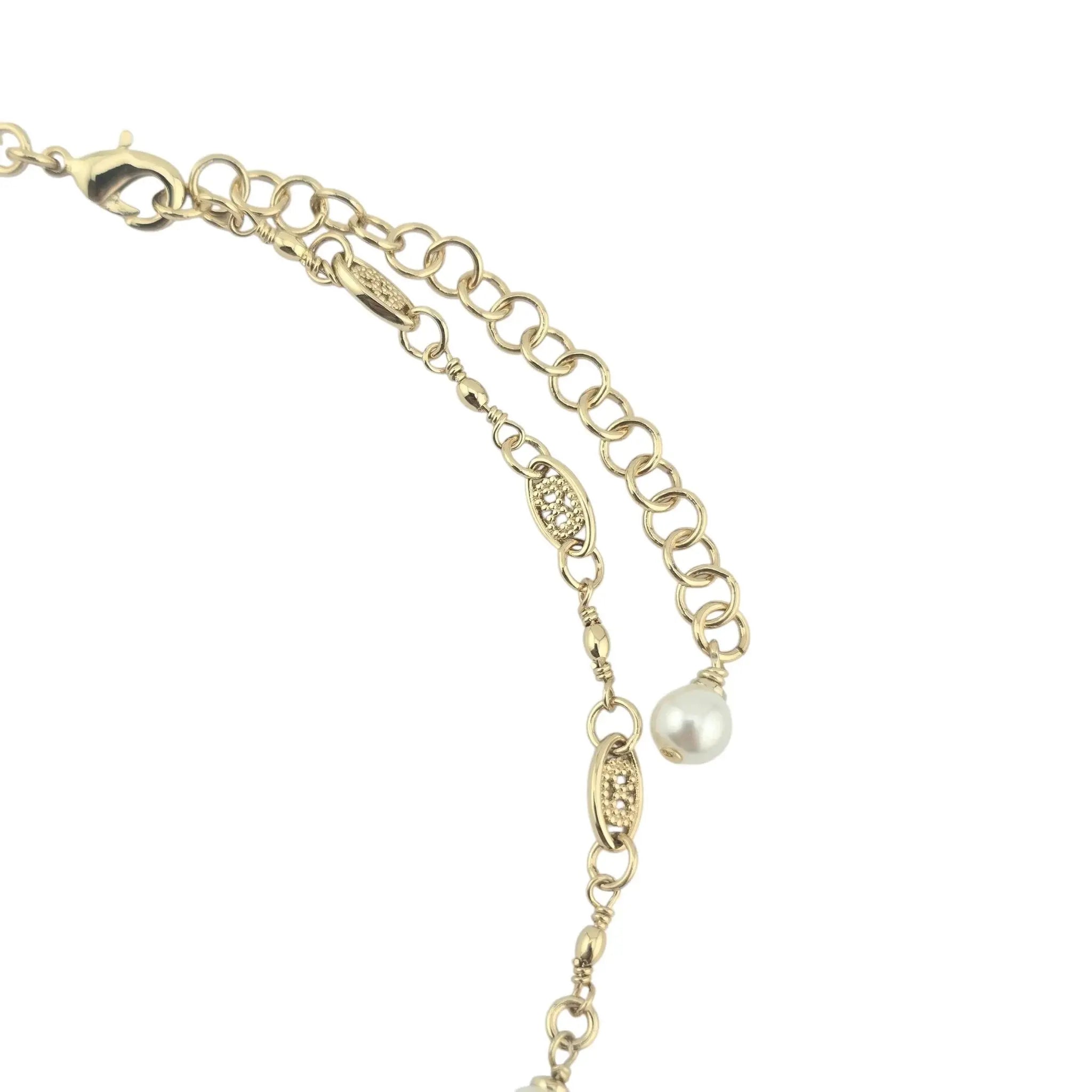 Chanel CC Flower Leaf Crystal Gold Necklace 2022 CHANEL