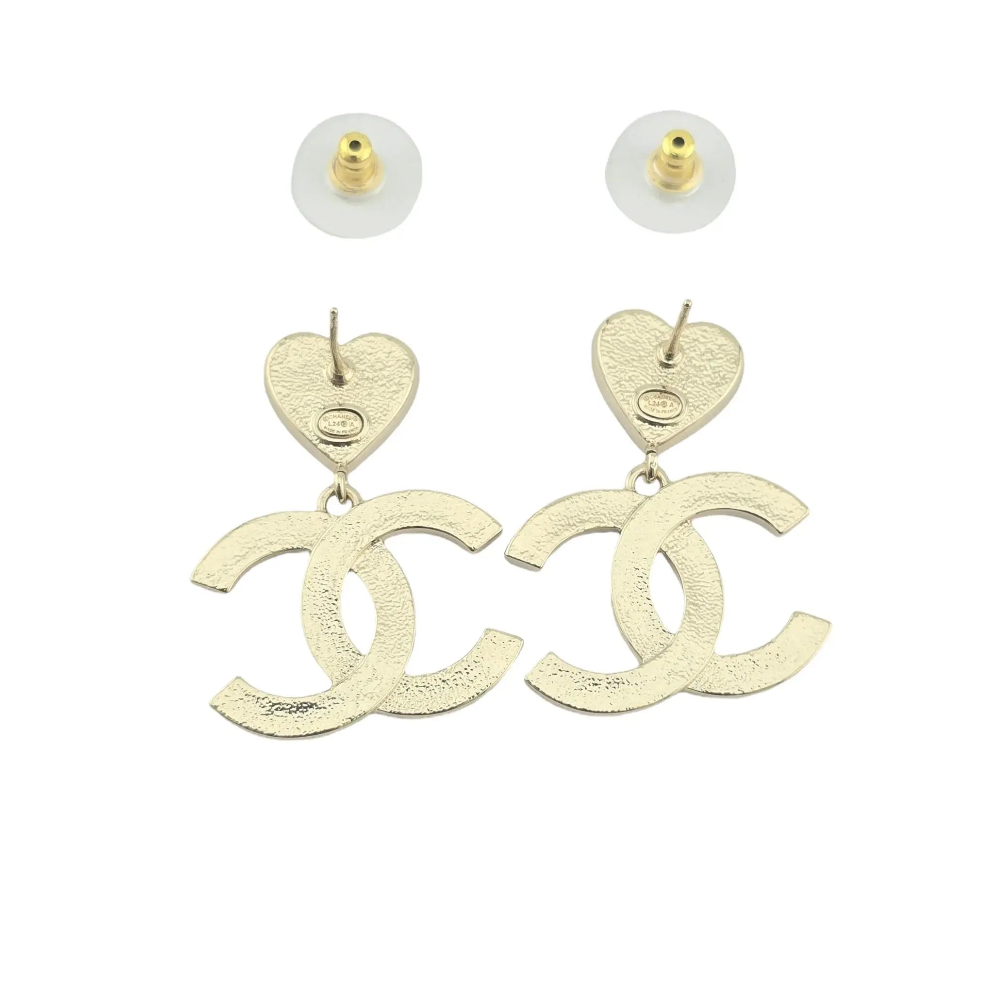 Chanel CC Pink Red Enamel Drop Earring 2024 CHANEL