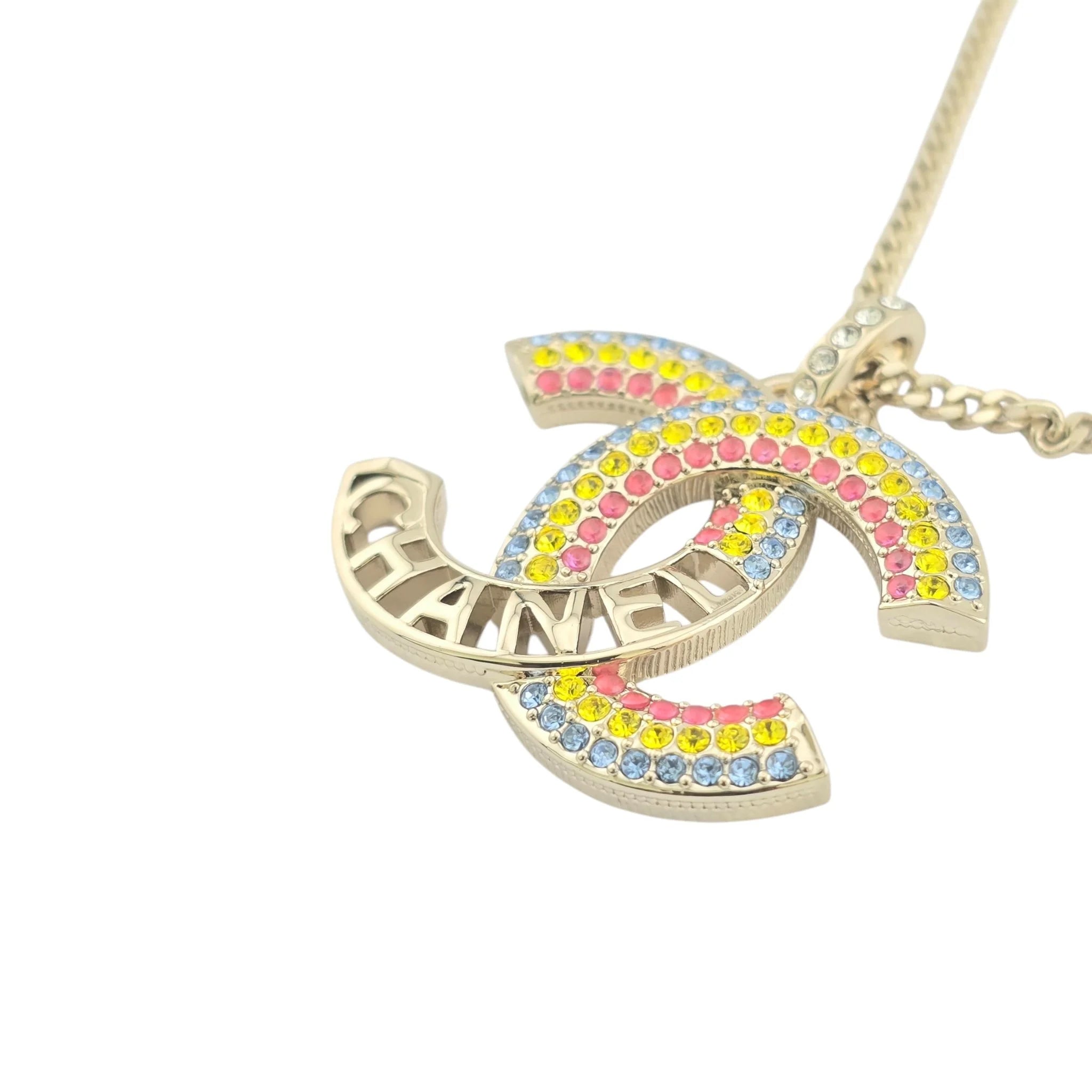 Chanel CC Rainbow Crystals Necklace 2023 CHANEL