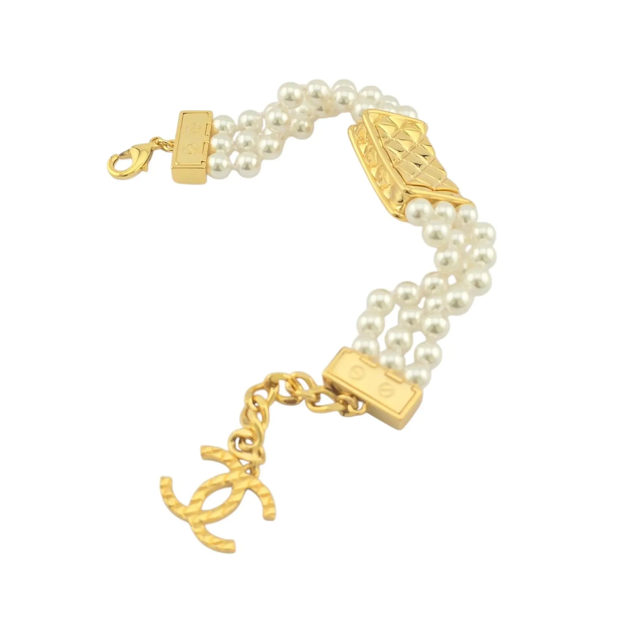 Chanel CC Faux Pearl Matelasse Bracelet 2024 CHANEL