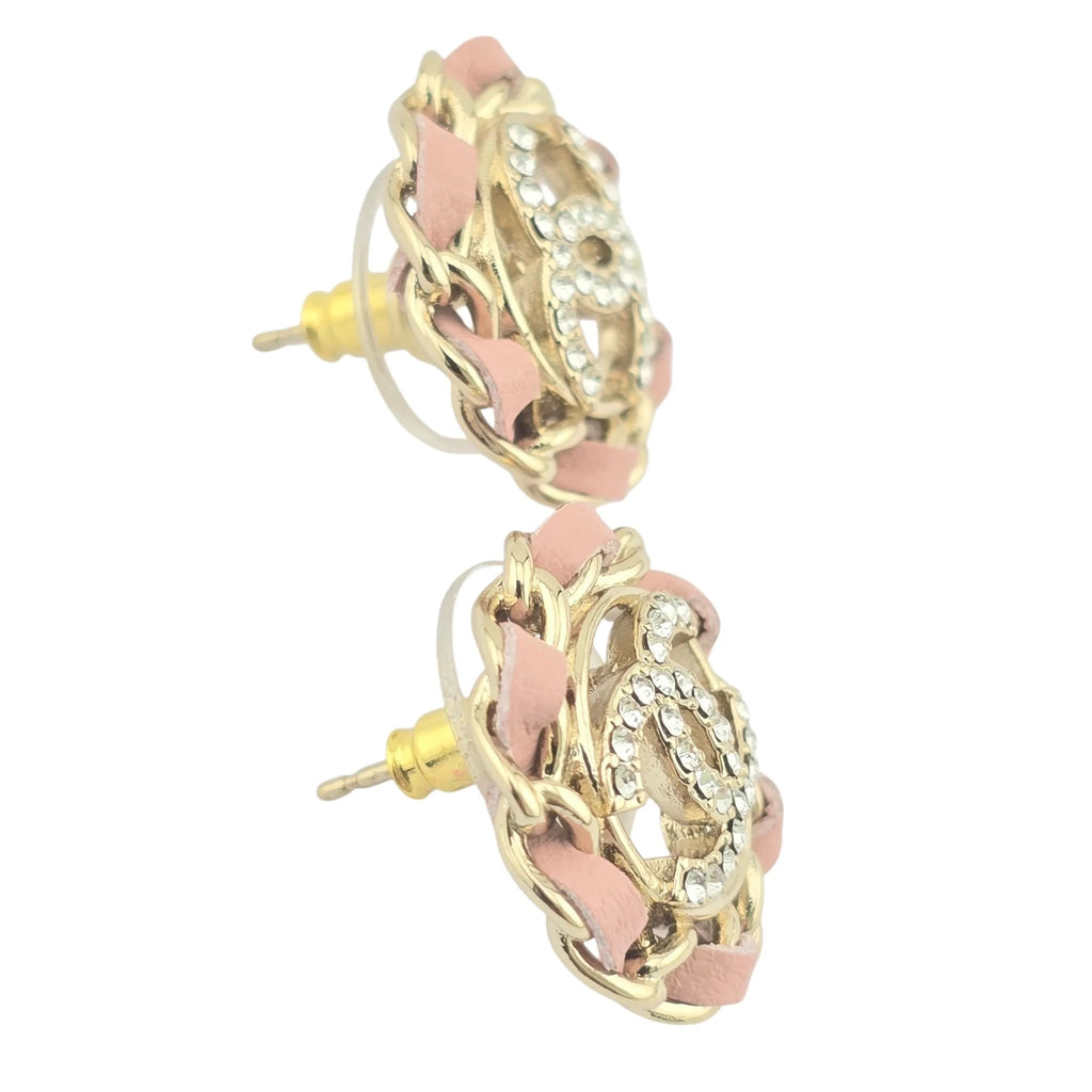 Chanel CC Round Pink Lambskin Earrings 2022 CHANEL