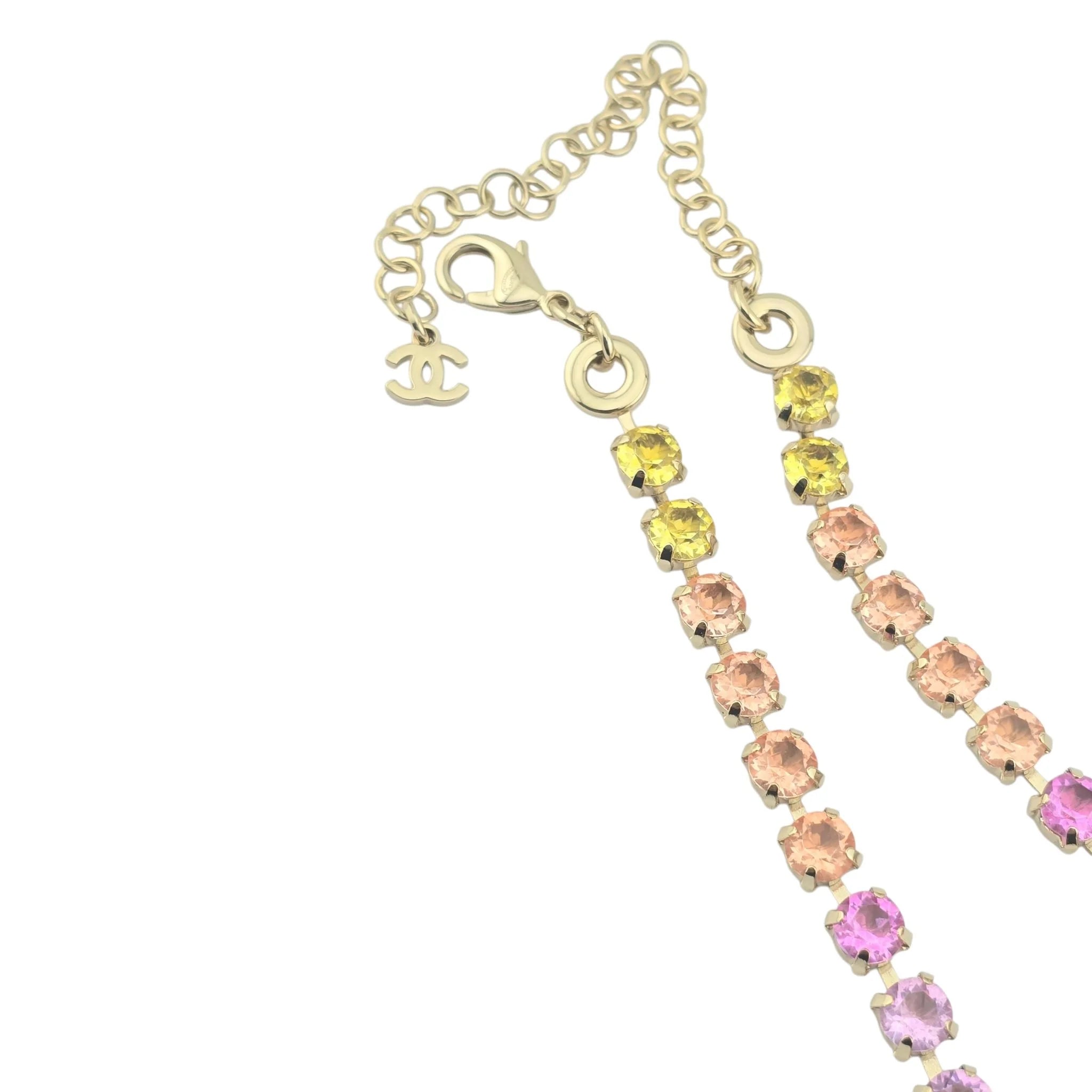 Chanel Strass CC Pendant Choker Multicoloured Necklace 2024 CHANEL
