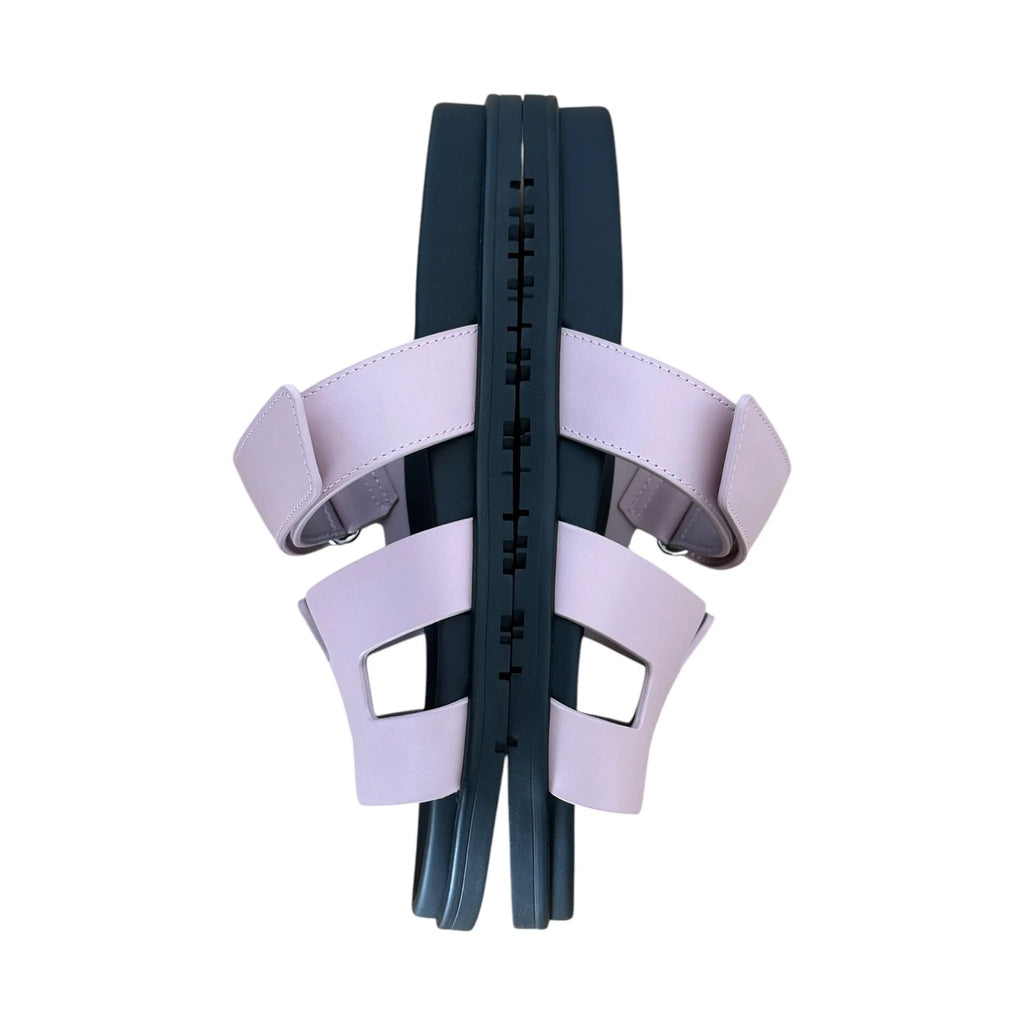 Hermes Chypre Leather Sandal Rose Cancan 39 UK6 HERMES