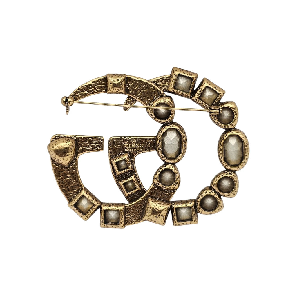 GUCCI Crystal Double G Multicolour Crystal Brooch GUCCI