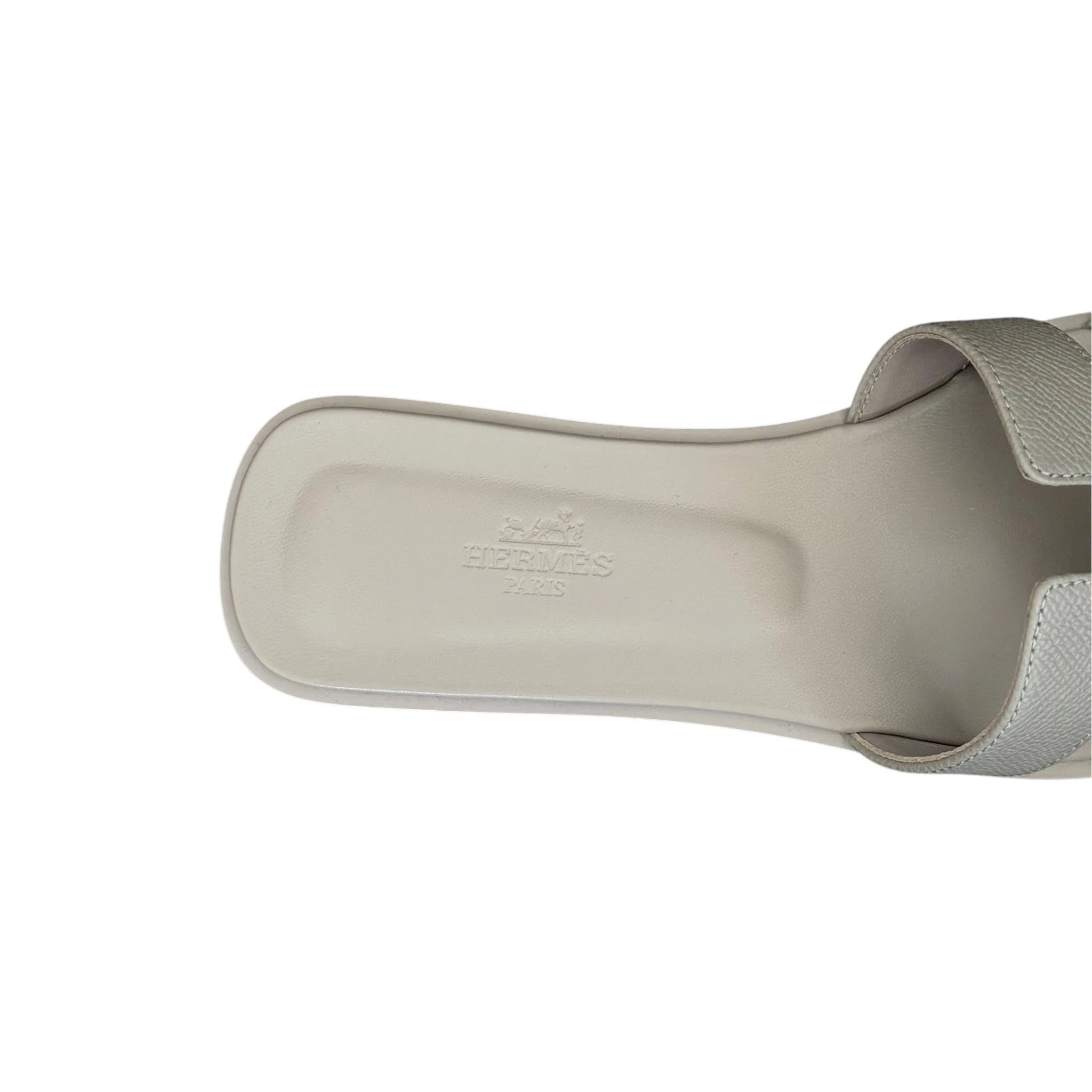 Hermes Oran Sandal Bleu Glacier Epsom - 40 UK 7 HERMES