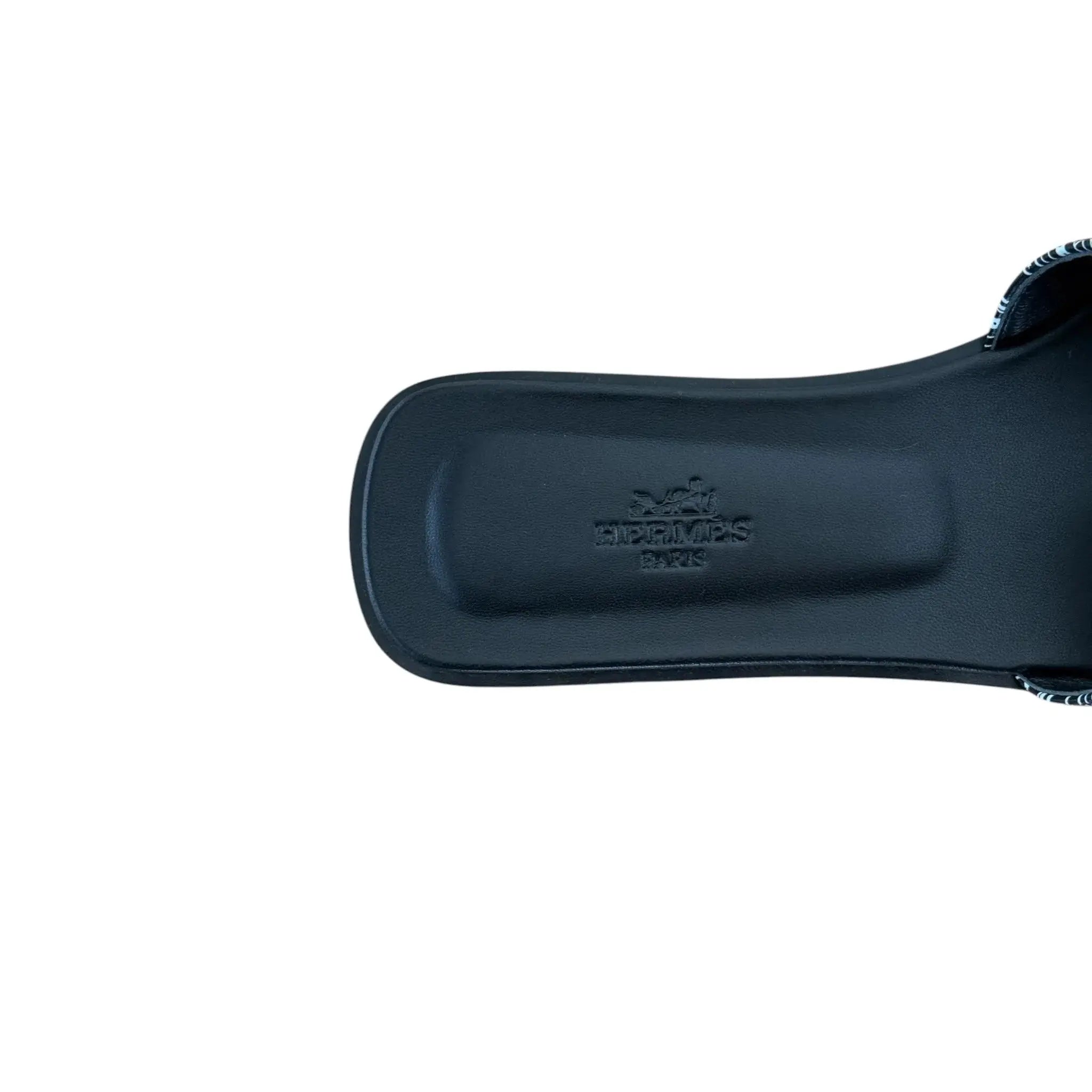 Hermes Oran Sandal Black Noir Astrologie Bandana - 40 UK 7 HERMES