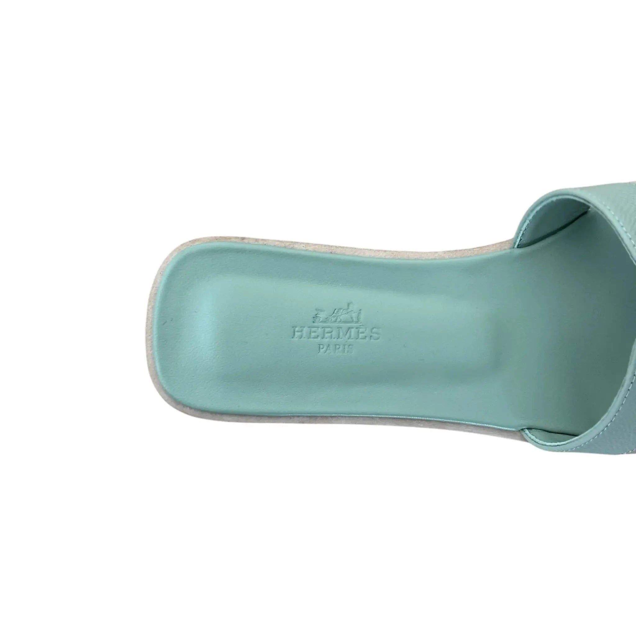 Hermes Oran Sandal Epsom Vert Jade Epsom 39 UK6 HERMES