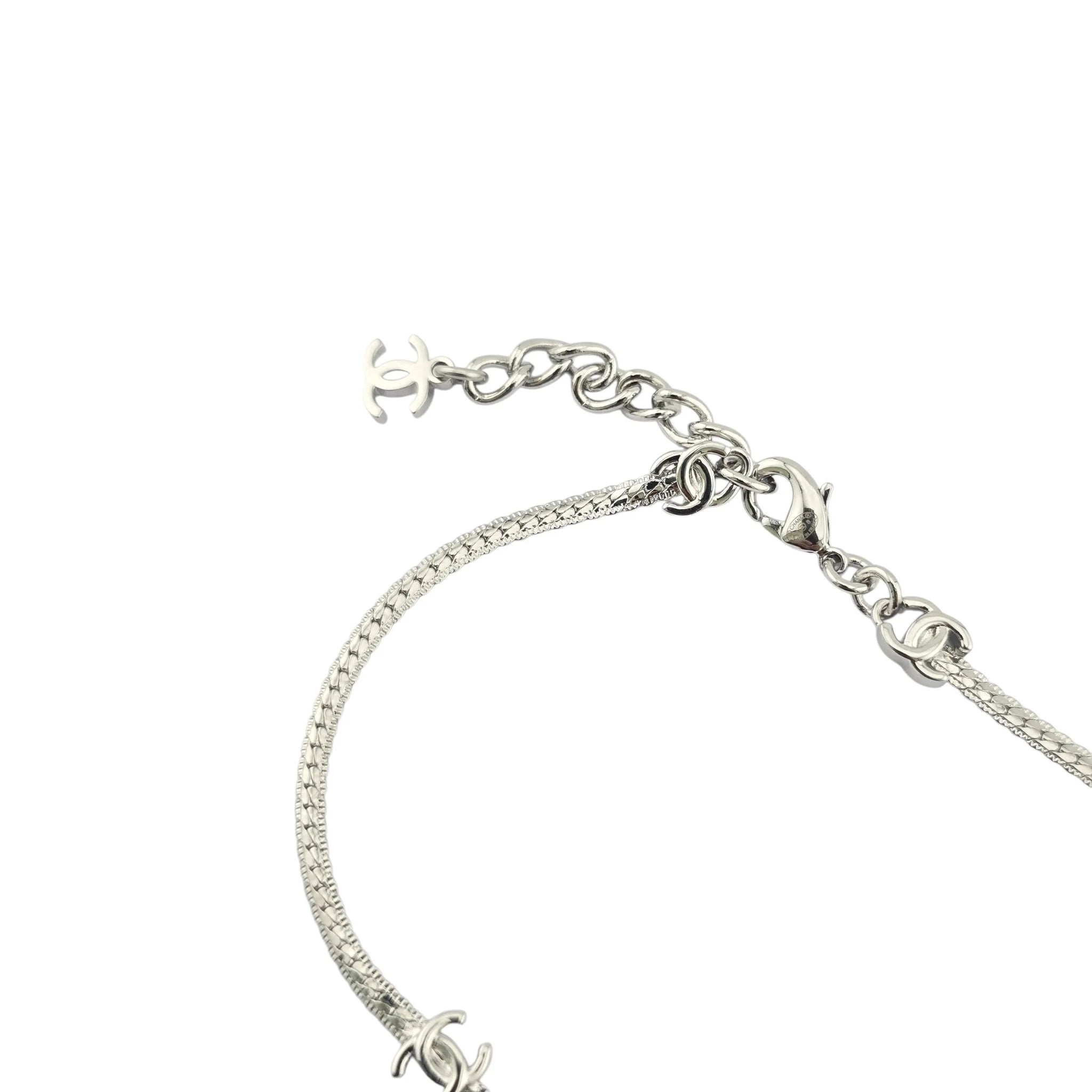 Chanel CC Silver Metal Long Necklace 2024 CHANEL